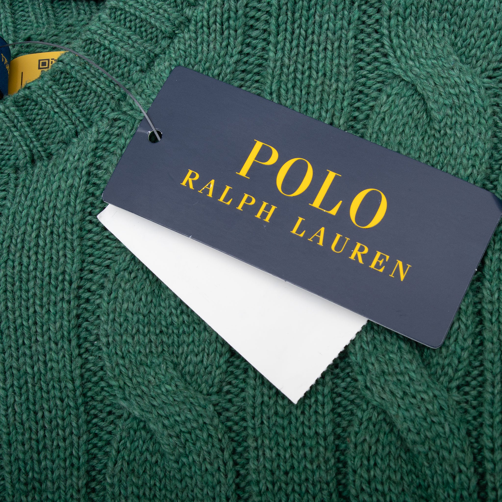 Vintage Polo Ralph Lauren Green Knit Sweater Size Medium Deadstock