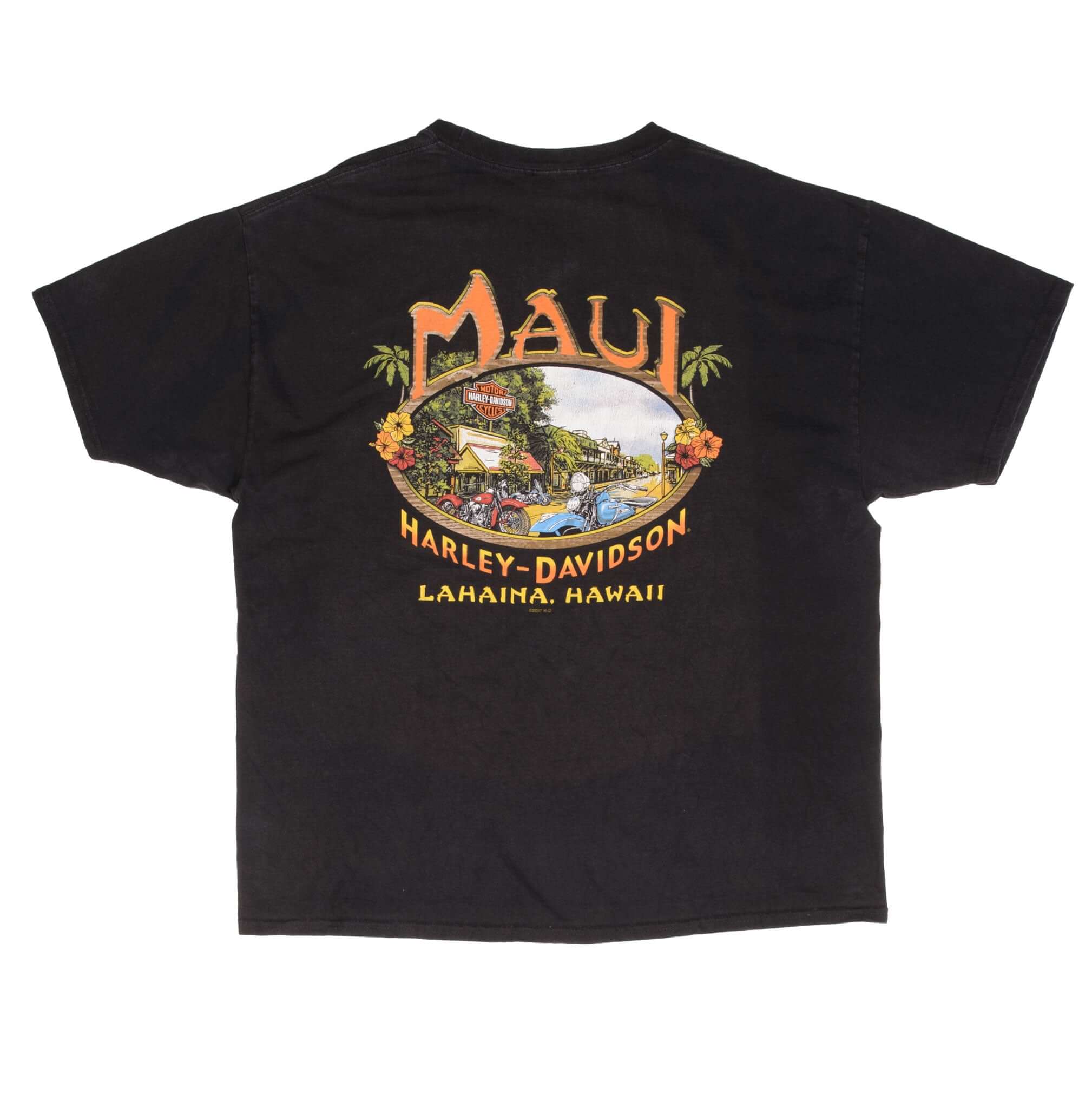 Vintage Harley Davidson Maui Hawaii 2007 Tee Shirt Size XL