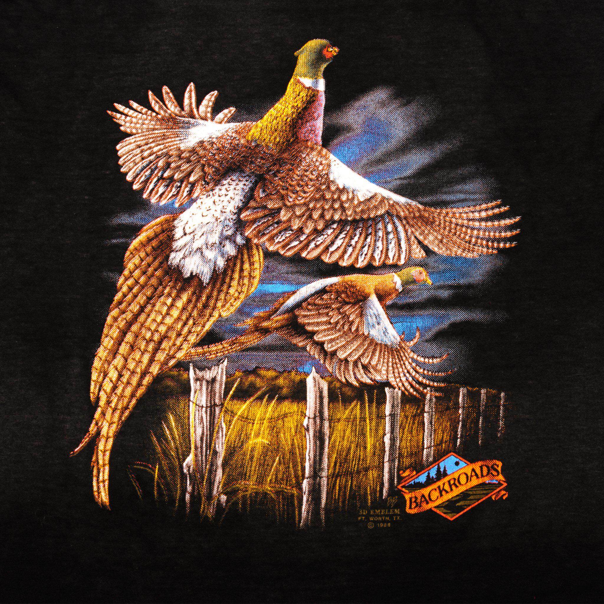 Vintage 3D Emblem Backroads Tee Shirt 1988 Size Large Made In USA With Single Stitch Sleeves.