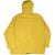 Back of yellow Nike hooded windbreaker showing plain hooded design and raglan seams