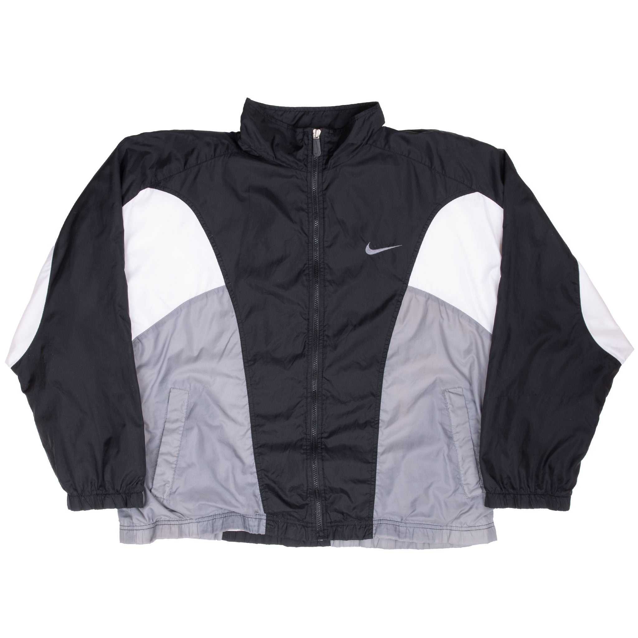 Vintage Nike Big Swoosh Black Windbreaker Jacket 1990S Size XL