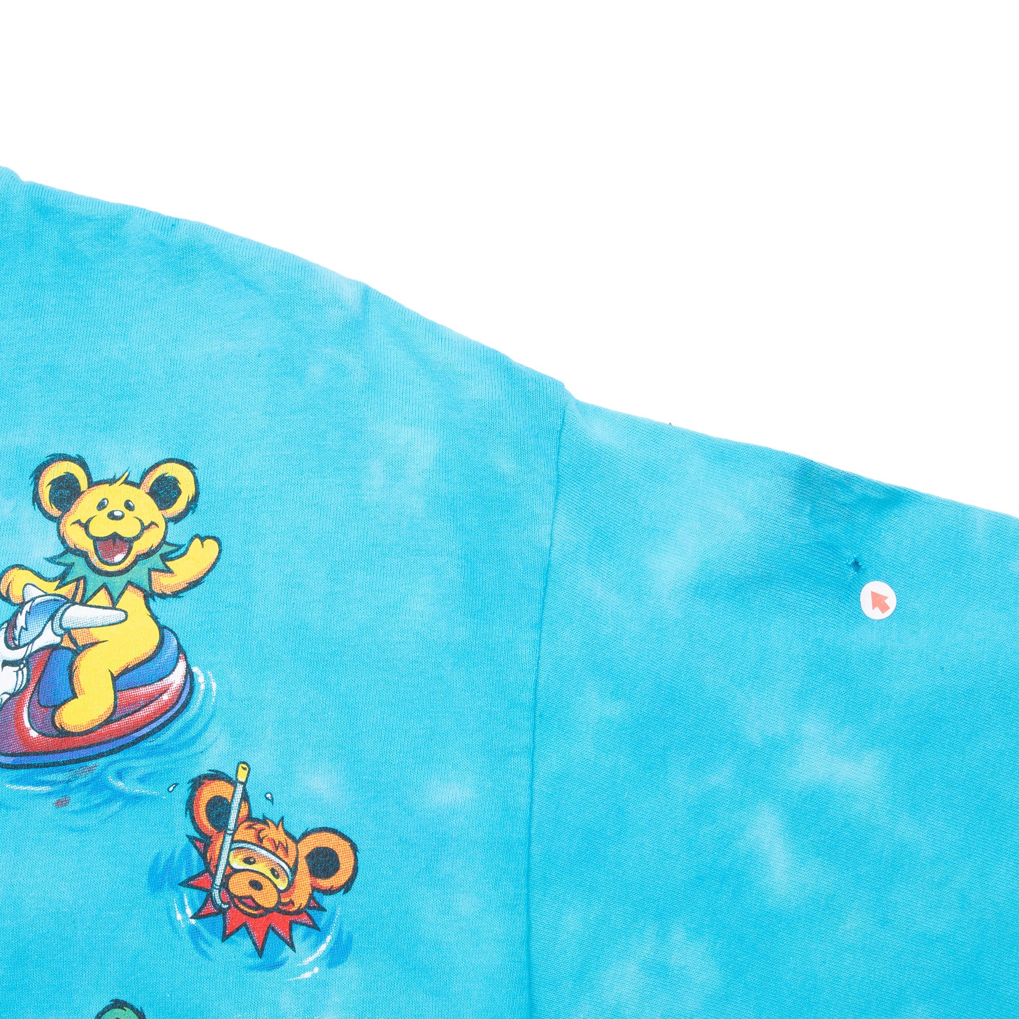 VINTAGE GRATEFUL DEAD BEACH TIE DYE LIQUID BLUE TEE SHIRT 1999 MEDIUM