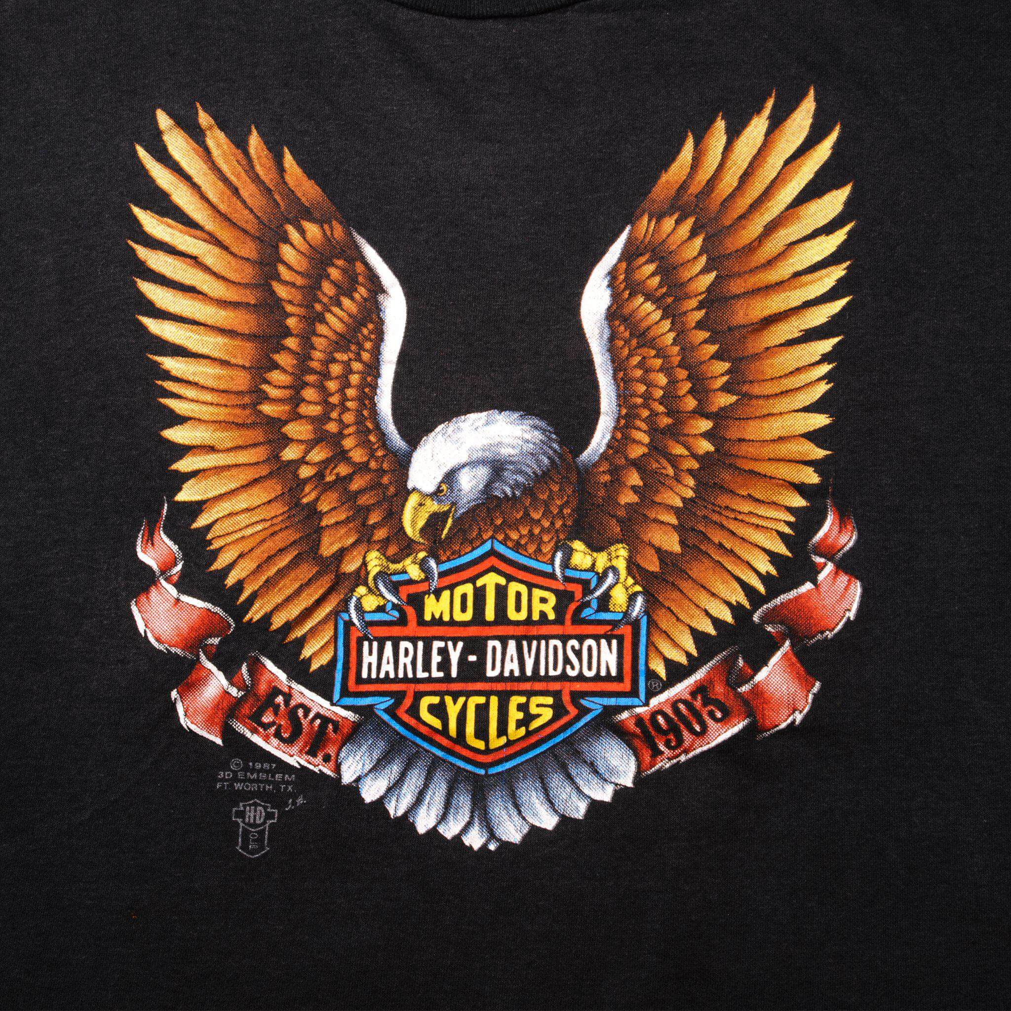 VINTAGE 3D EMBLEM HARLEY DAVIDSON TEE SHIRT 1987 SIZE XL MADE IN USA