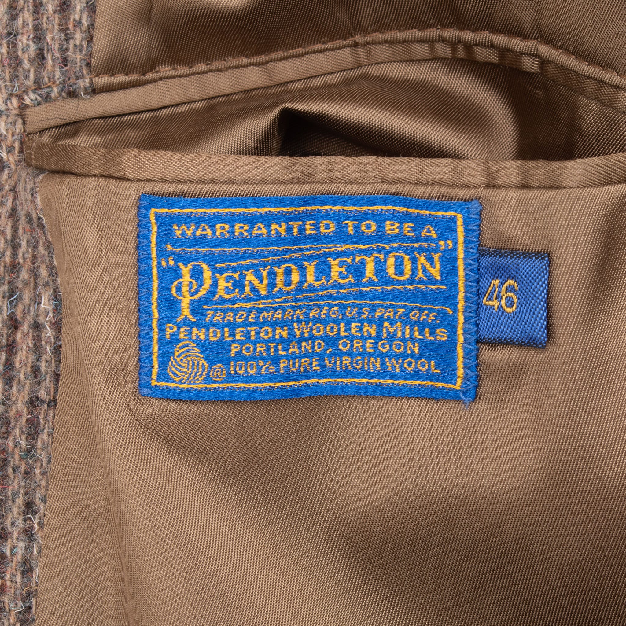 Vintage Pendleton Brown Wool Suede Blazer Jacket 1980S Size 46 Made In Usa