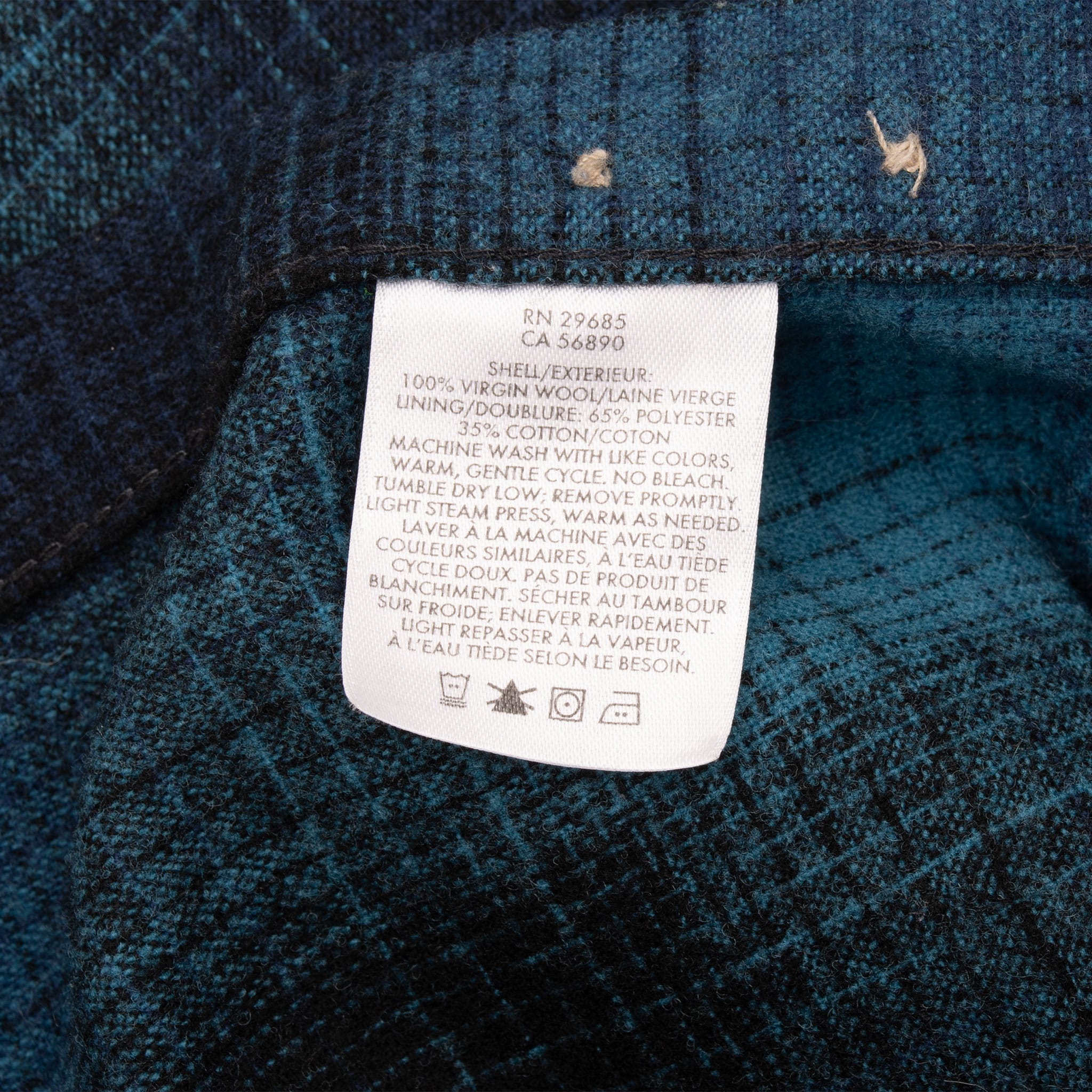 Vintage Pendleton Blue Plaid Western Flannel Wool Shirt 2000S Size 2Xl