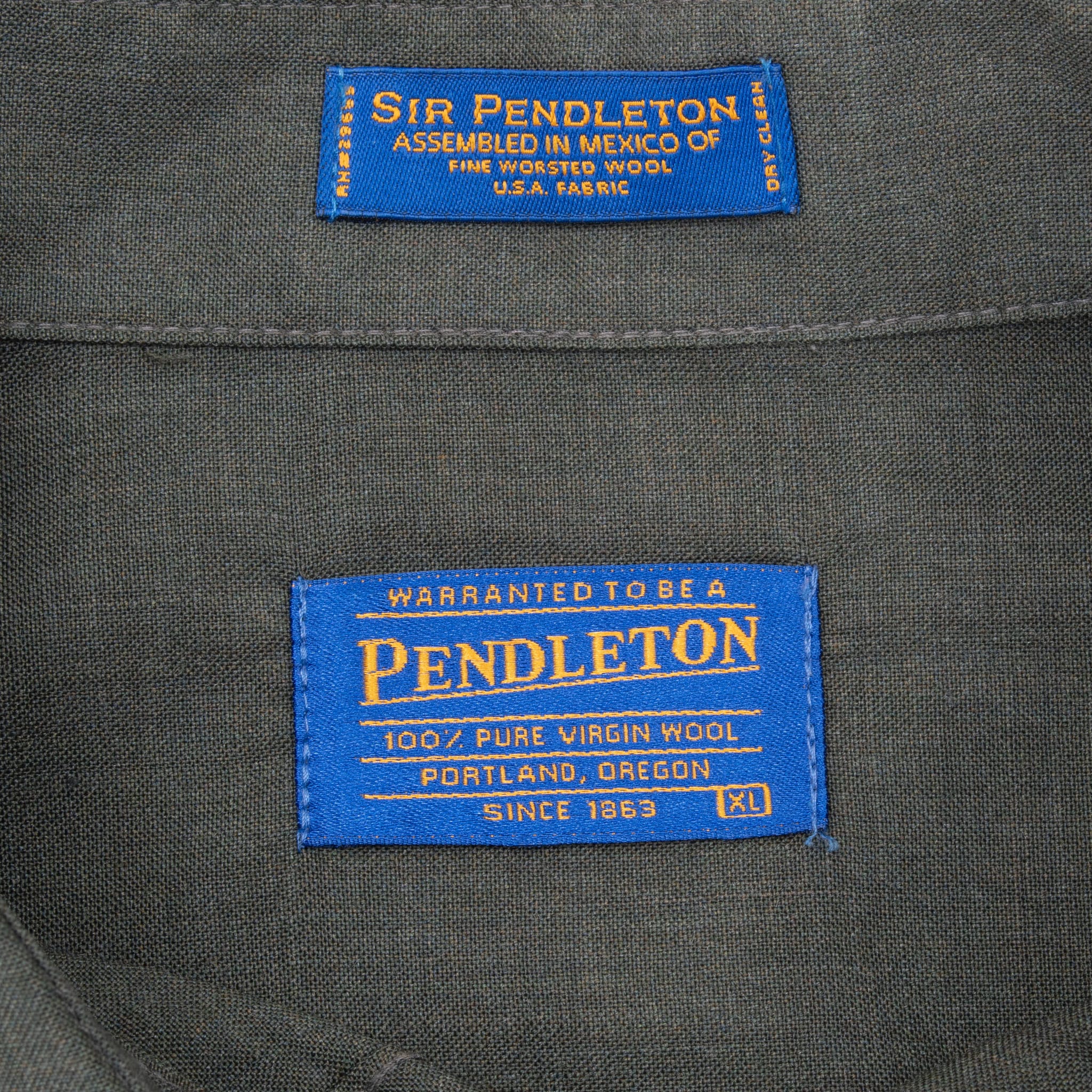 Vintage Pendleton Green Wool Shirt 2000S Size Xl
