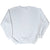 Back of plain white crewneck sweatshirt