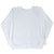 Plain back of white crewneck sweatshirt with ribbed cuffs and hem