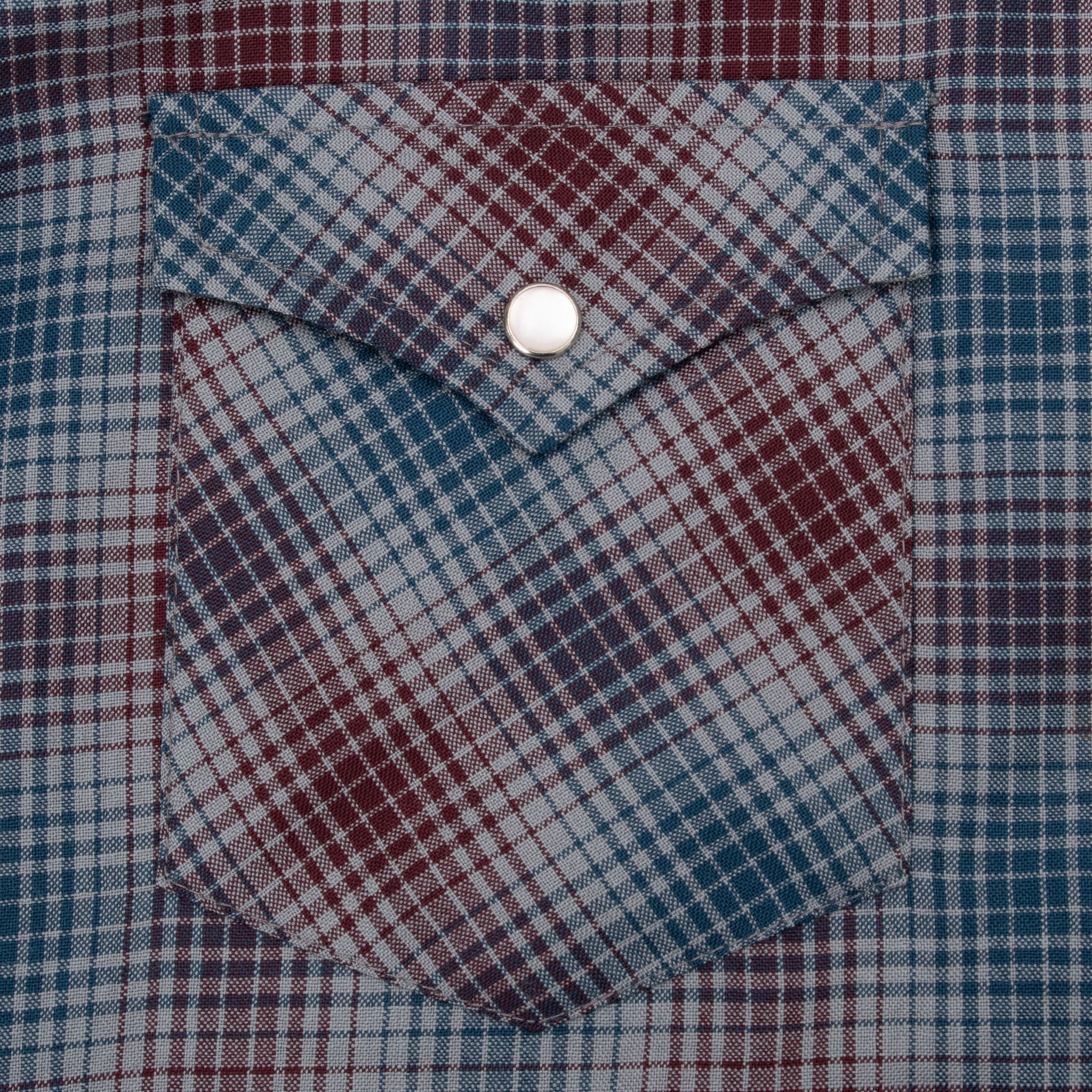 Vintage Pendleton Grey Blue Burgundy Plaid Pearl Buttons Western Wool Shirt 2000S Size Xl