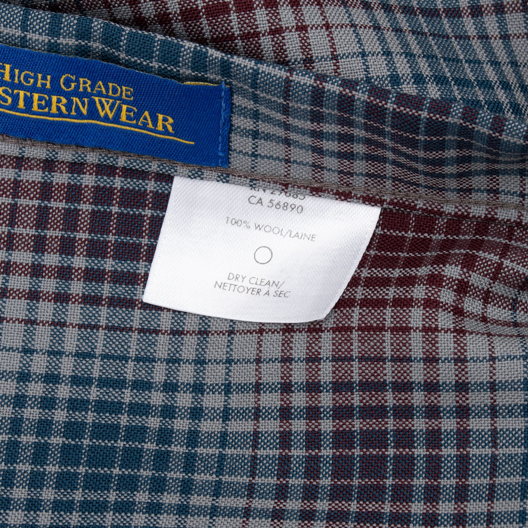 Vintage Pendleton Grey Blue Burgundy Plaid Pearl Buttons Western Wool Shirt 2000S Size Xl
