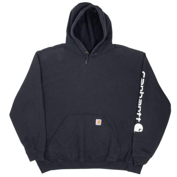 Vintage Carhartt Classic Black Hoodie Sweatshirt 2XL