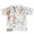 Front of white Michelangelo art T-shirt with sepia sculpture sketches and portrait print