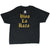Back of black WWE Los Guerreros T-shirt with large gold Viva La Raza print