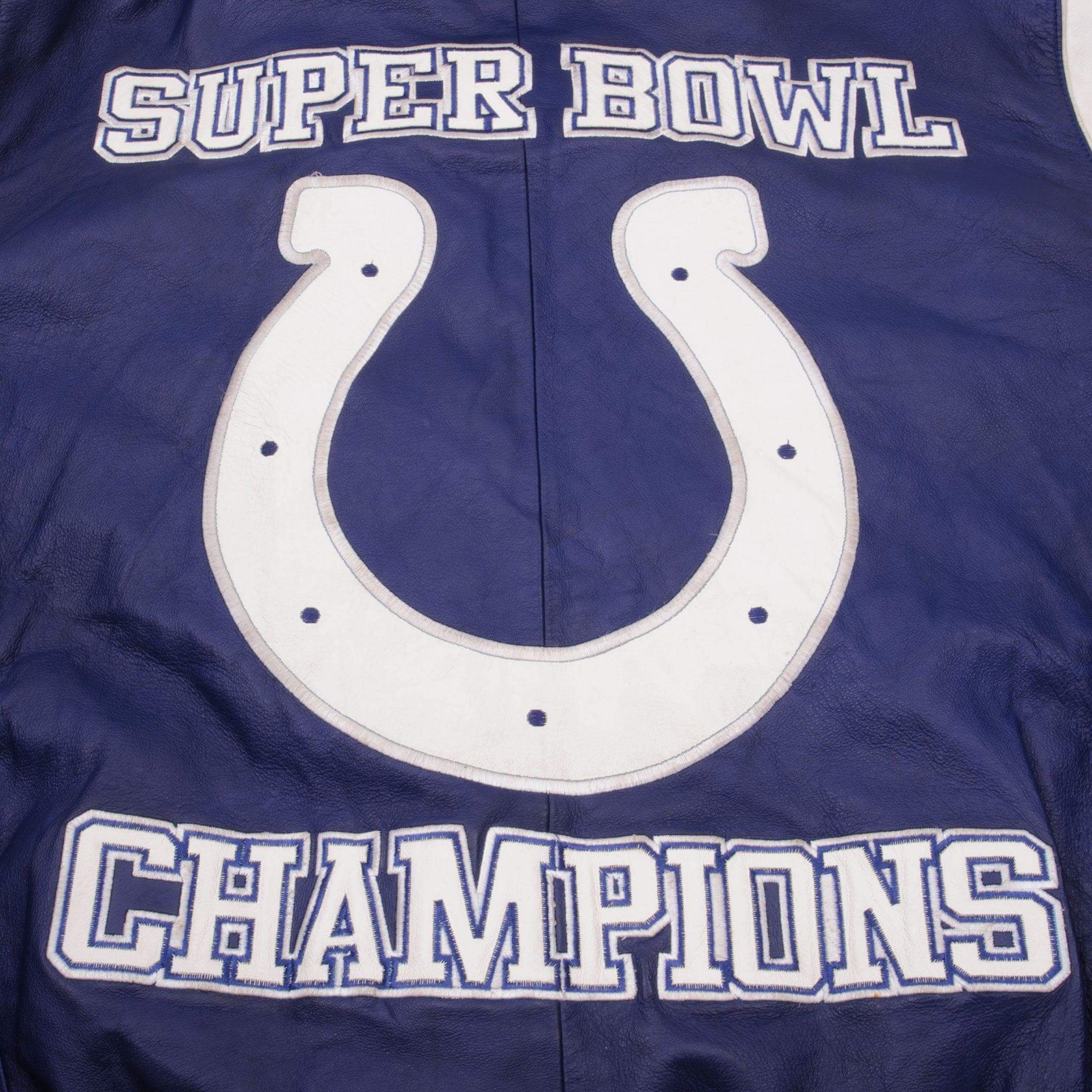 Vintage Nfl Indianapolis Colts Super Bowl Champion 2006 Leather Jacket Size XL