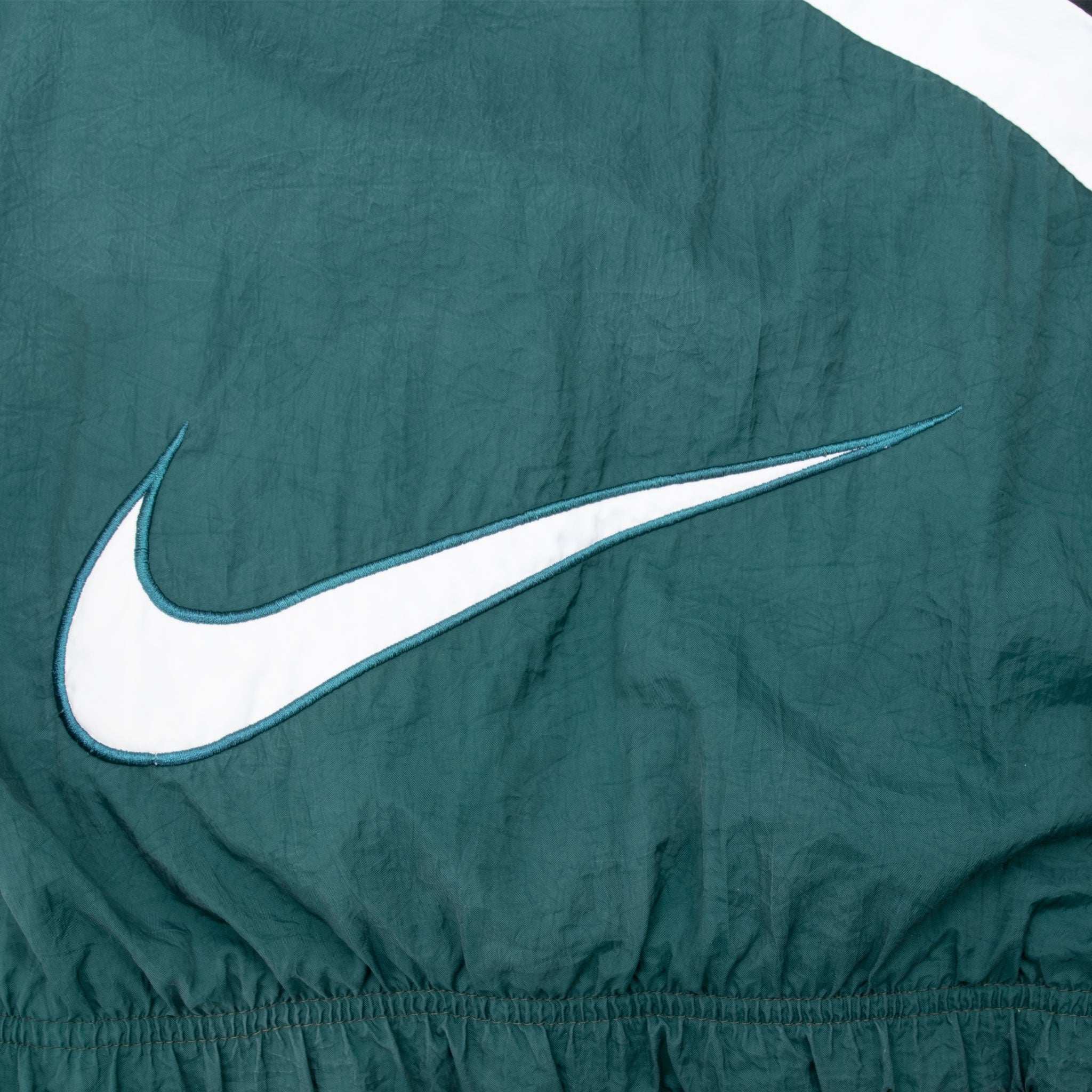Vintage Nike Big Swoosh Green Windbreaker Jacket 1990S Size Large
