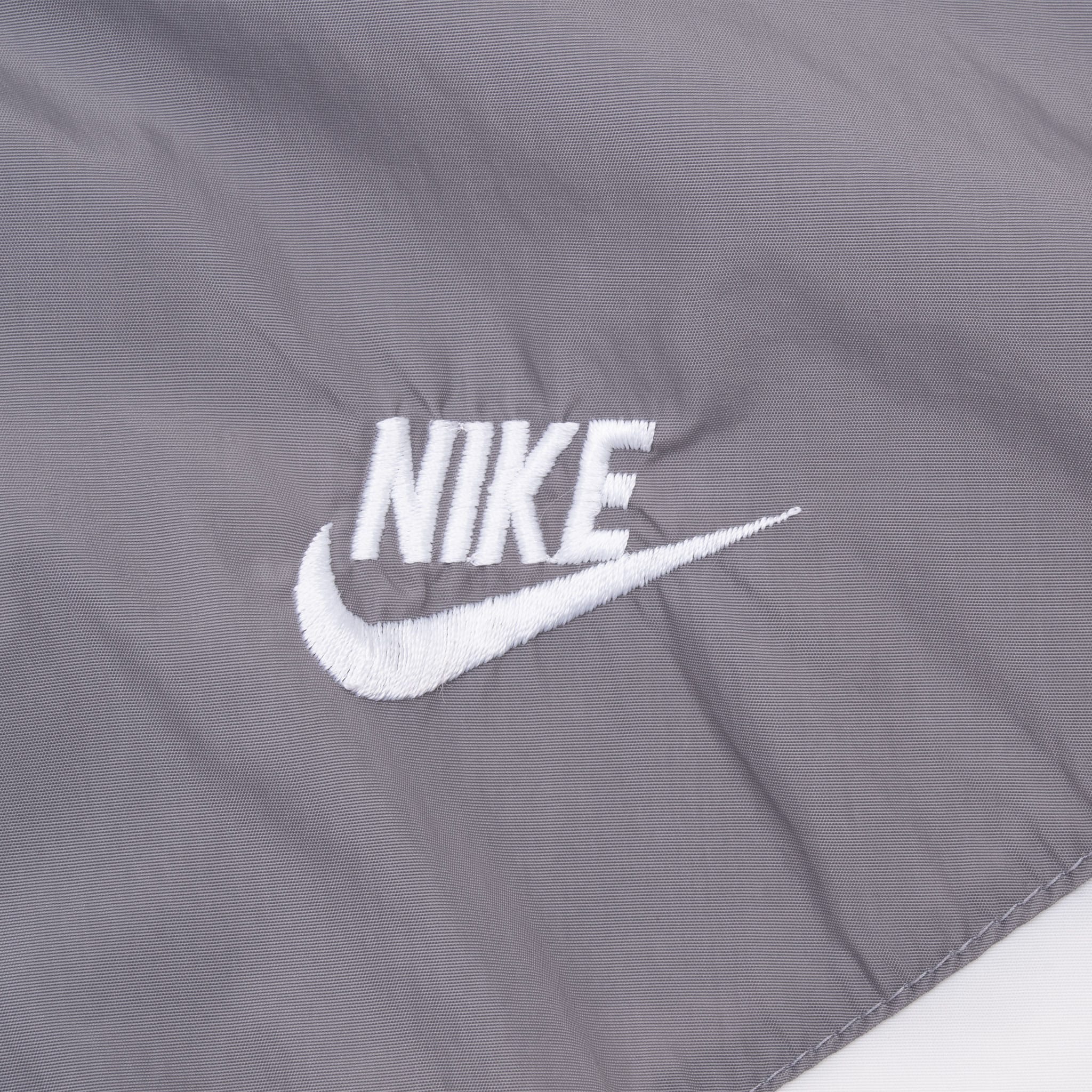 Vintage Nike Grey & White Windbreaker Hooded Jacket 1980S Size Large