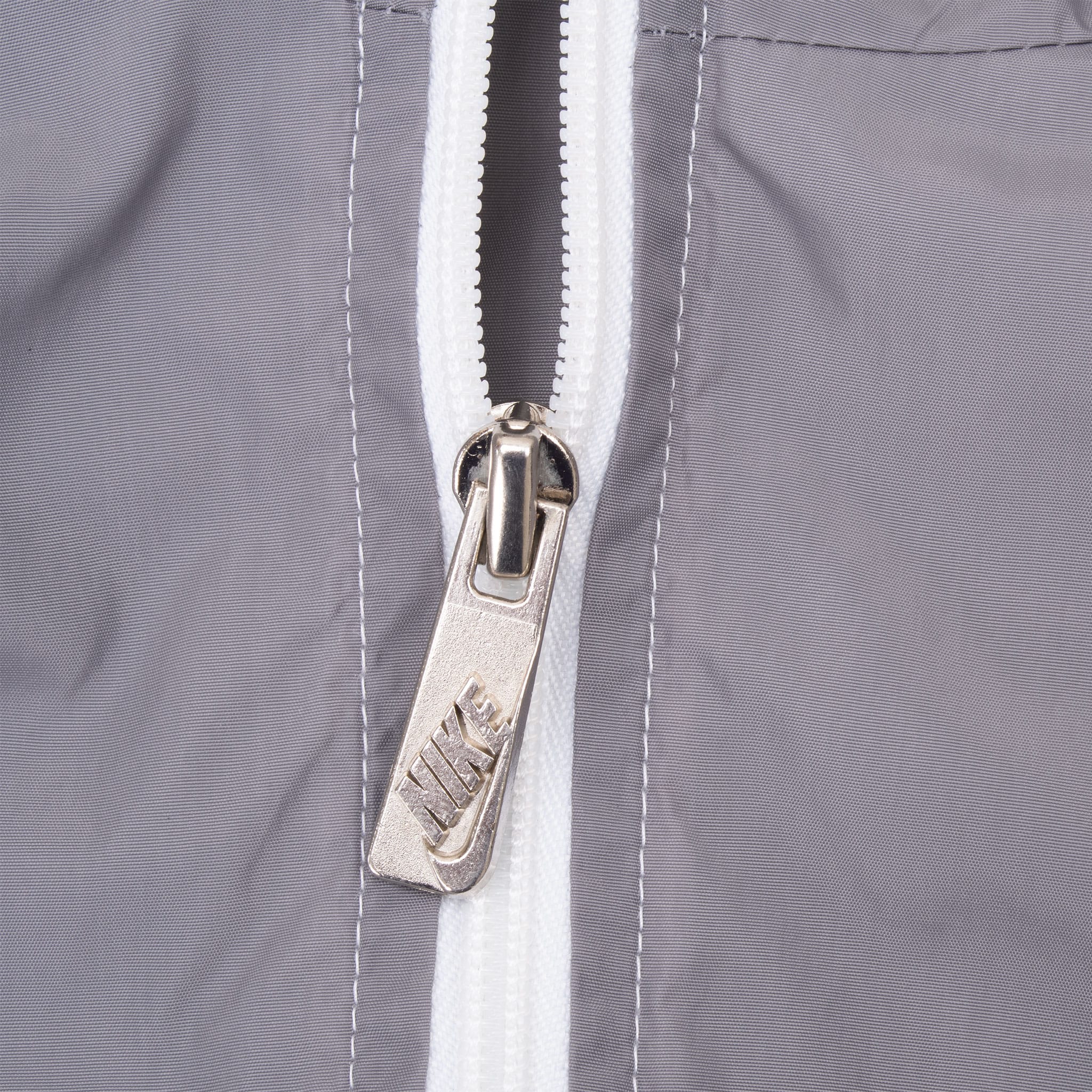 Vintage Nike Grey & White Windbreaker Hooded Jacket 1980S Size Large