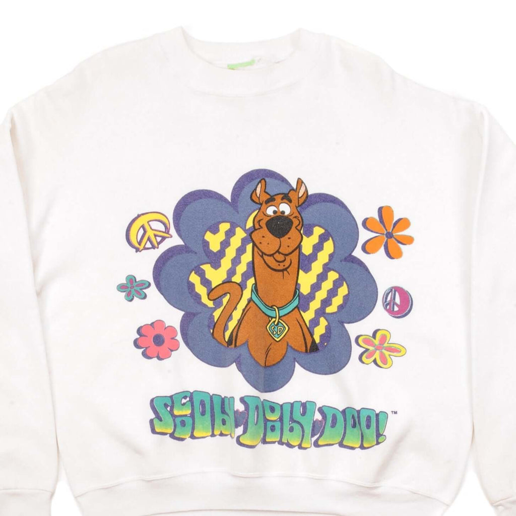 Vintage Scooby Doo Peace And Love White Sweatshirt 1990S Size XL