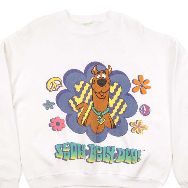 Vintage Scooby Doo Peace And Love White Sweatshirt 1990S Size XL