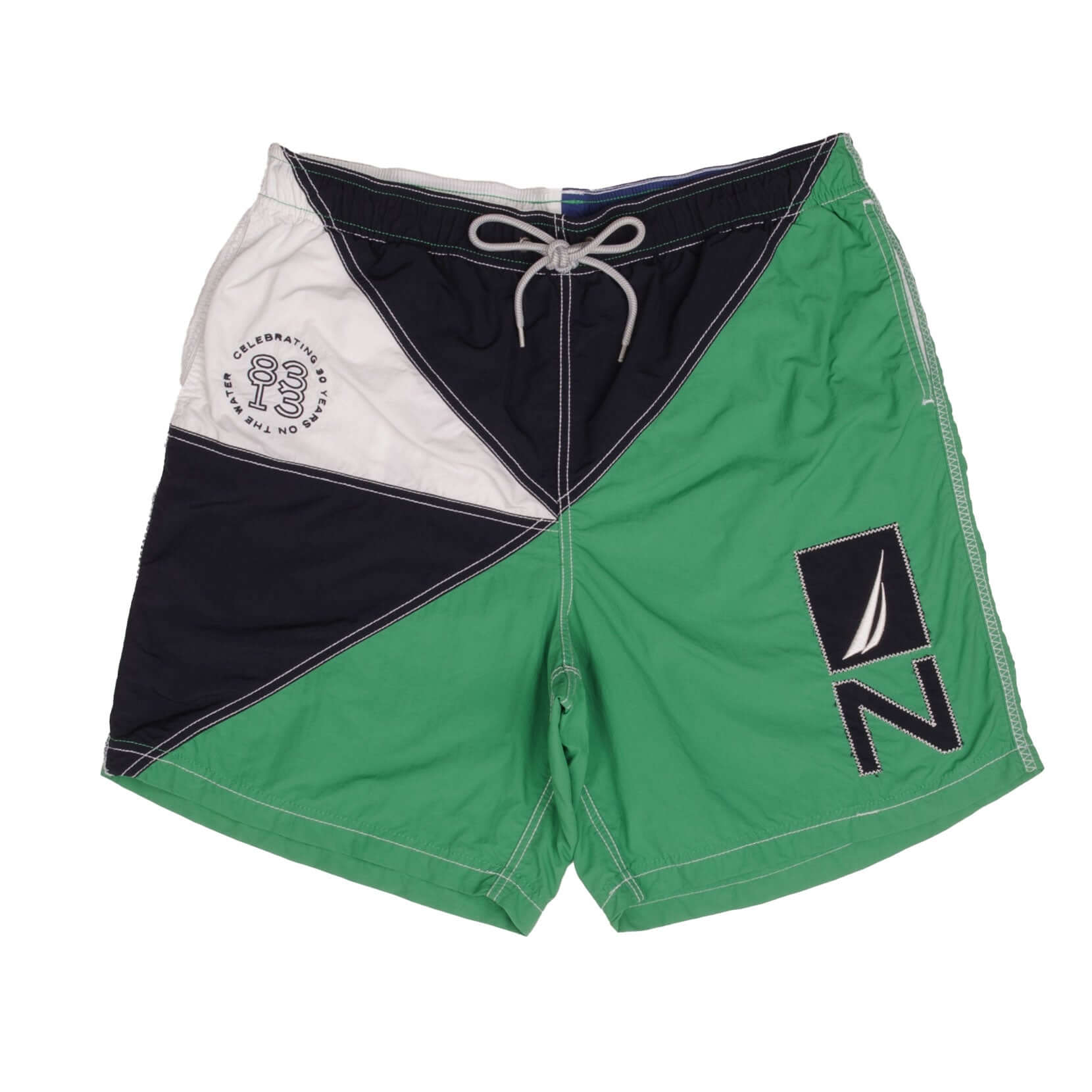 Vintage Nautica Blue Green Swimming Shorts Trunk Size Large