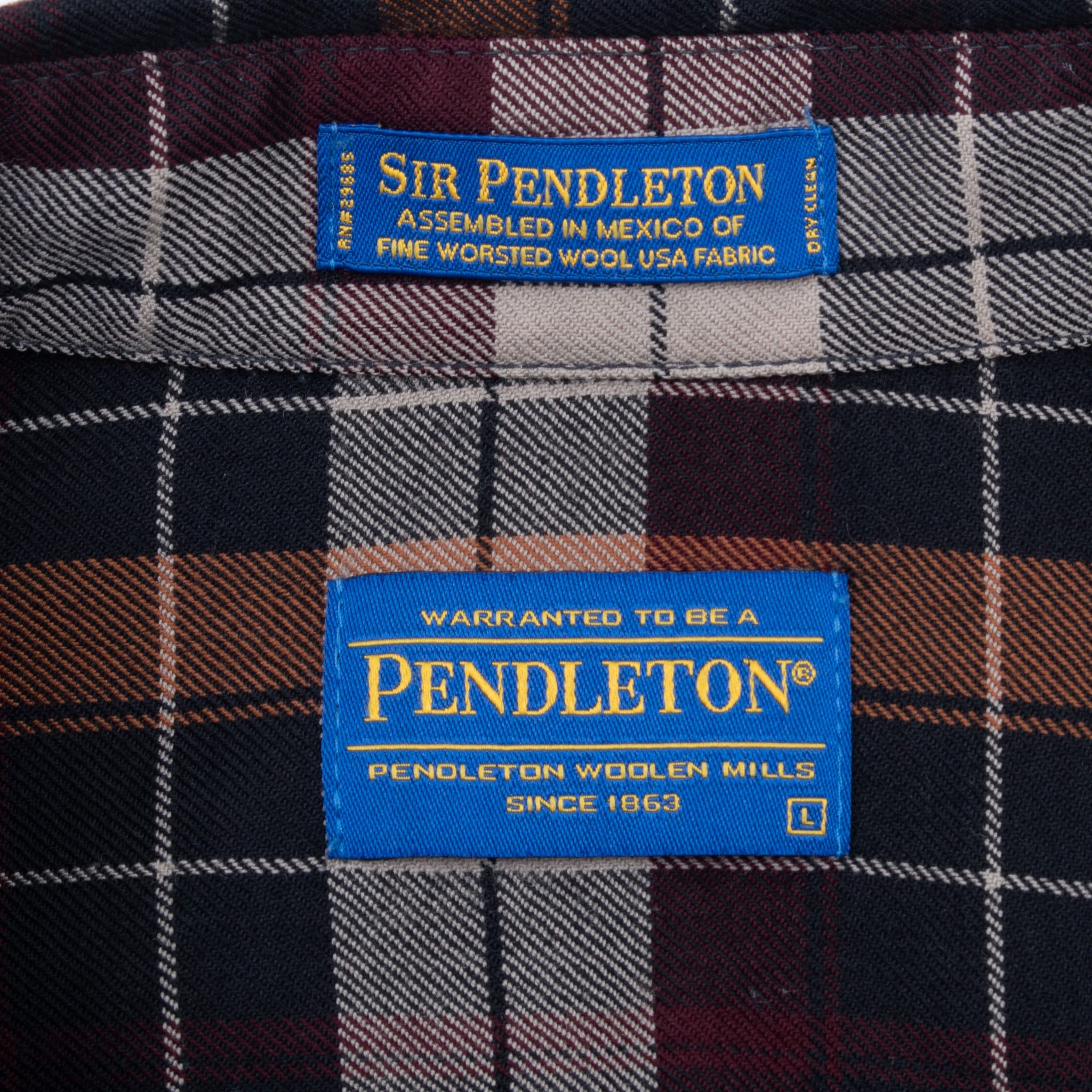 Vintage Pendleton Brown Plaid Western Wool Shirt 2000S Size Large