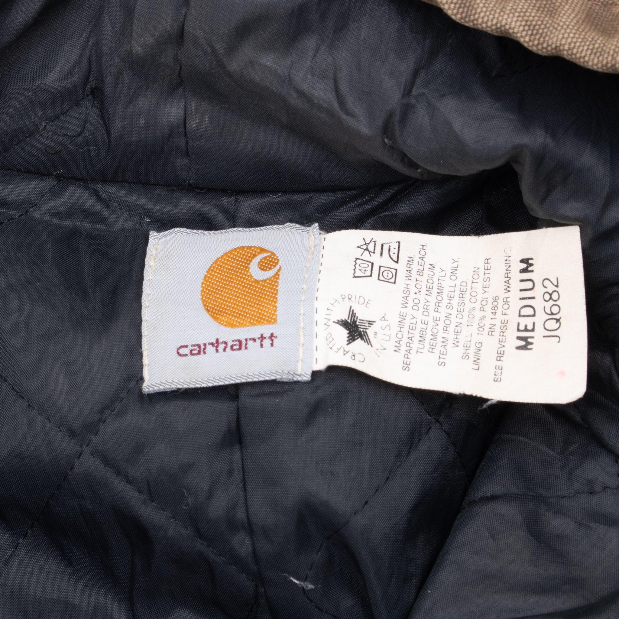 Vintage Carhartt Brown Active Worker Kids Jacket JQ682 1990S Size Medium Youth Made In Usa