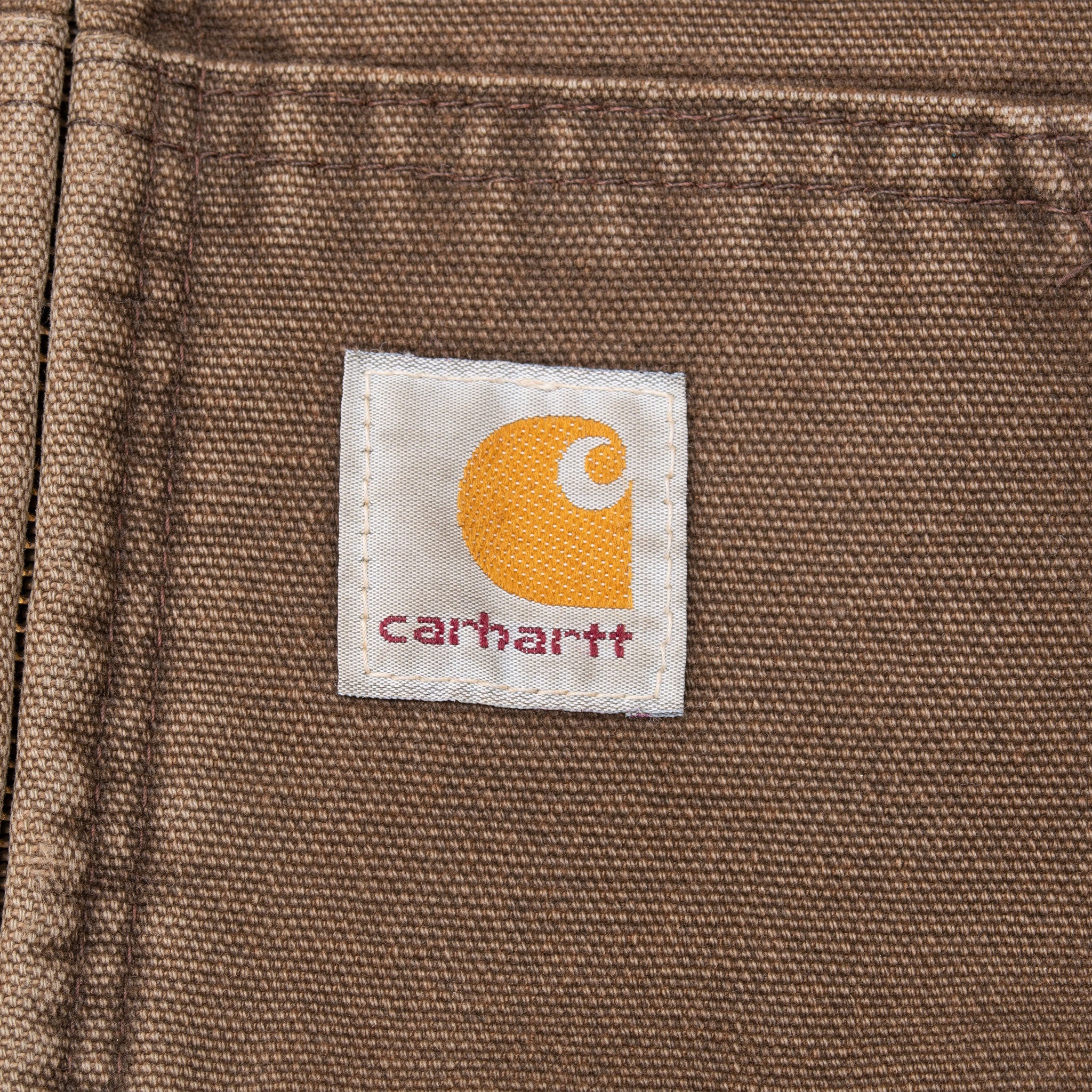 Vintage Carhartt Brown Active Worker Kids Jacket JQ682 1990S Size Medium Youth Made In Usa