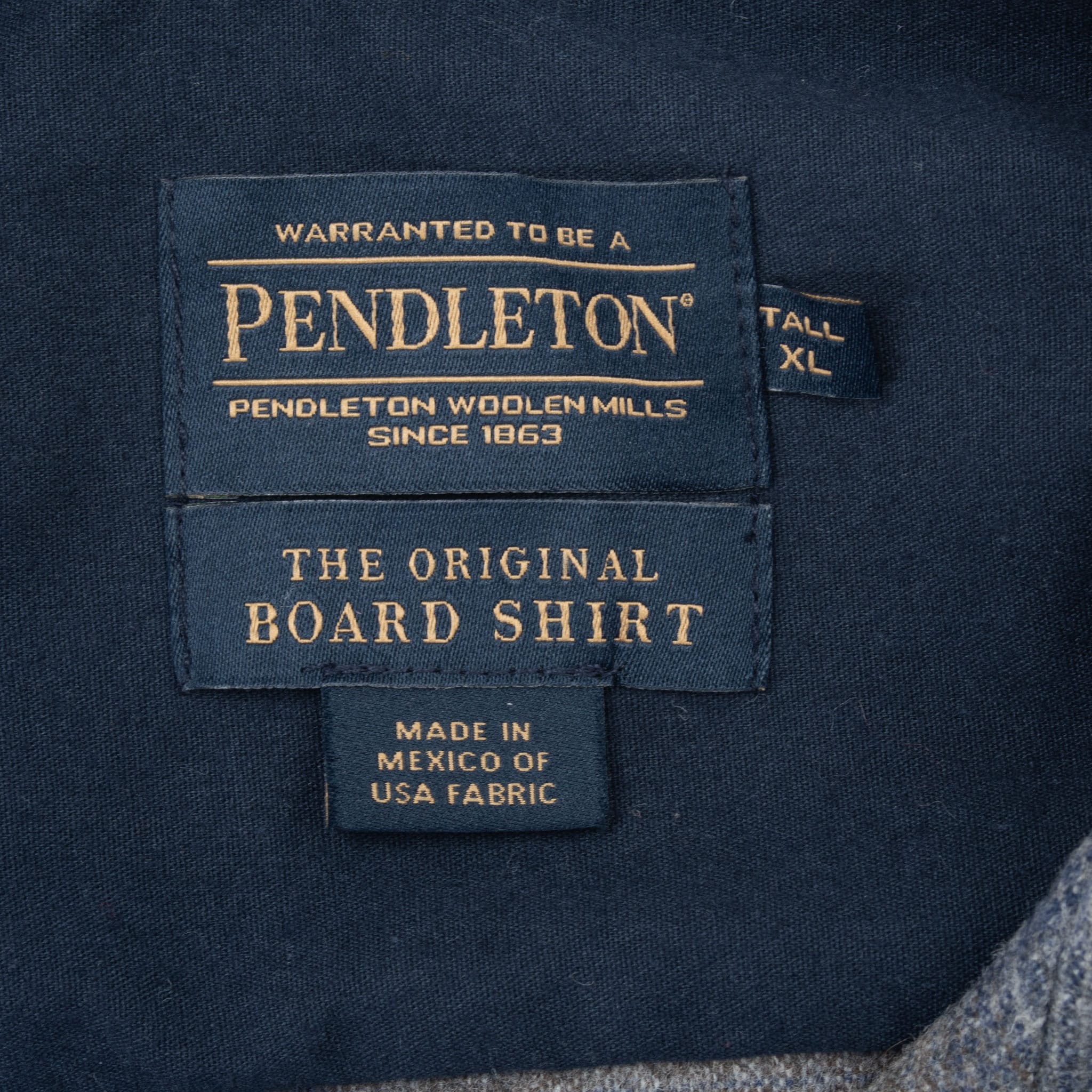 Vintage Pendleton Grey Plaid Western Wool Shirt 2000S Size Xl Tall