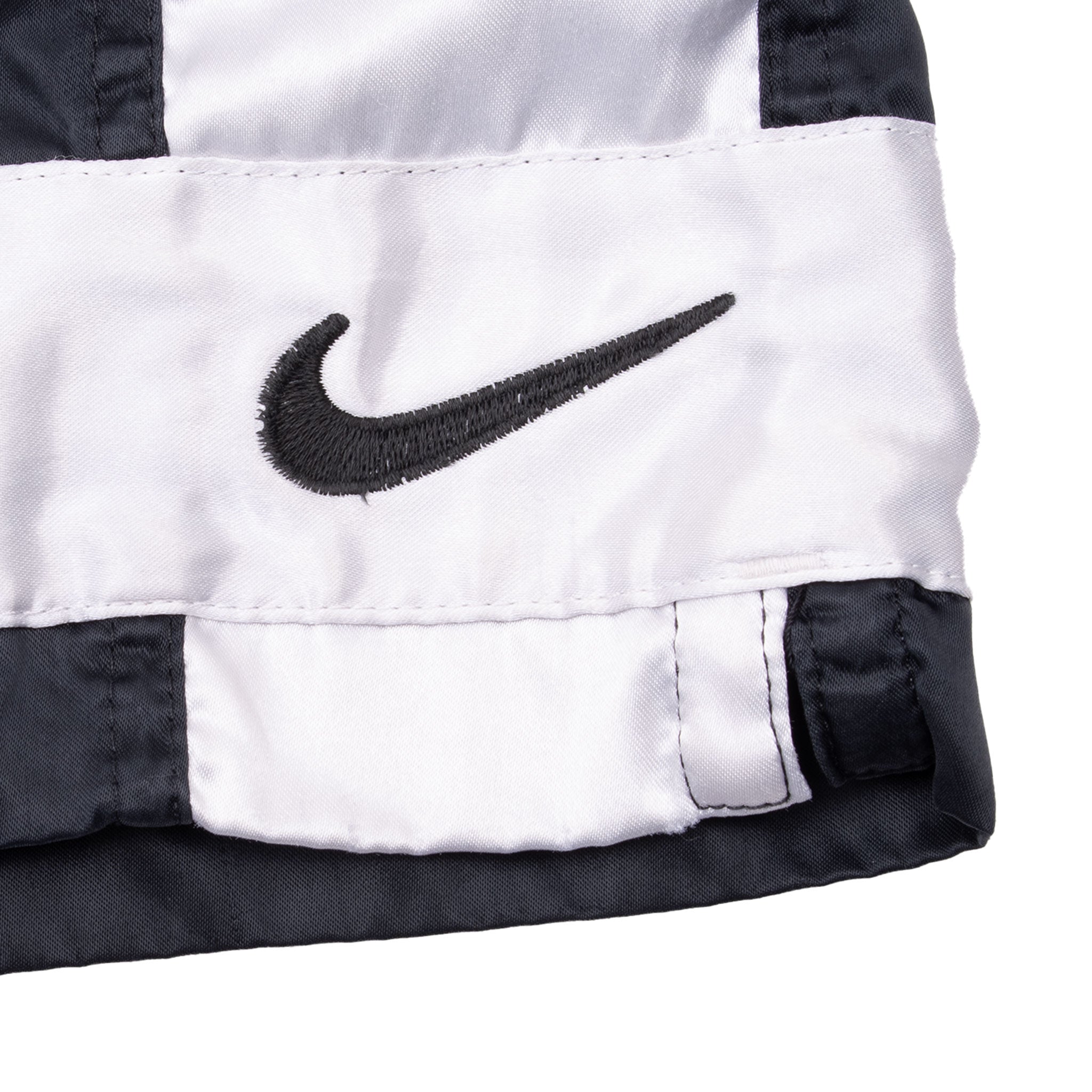 Vintage Nike Black White Classic Swoosh Basketball Track Shorts 1990S Size XL