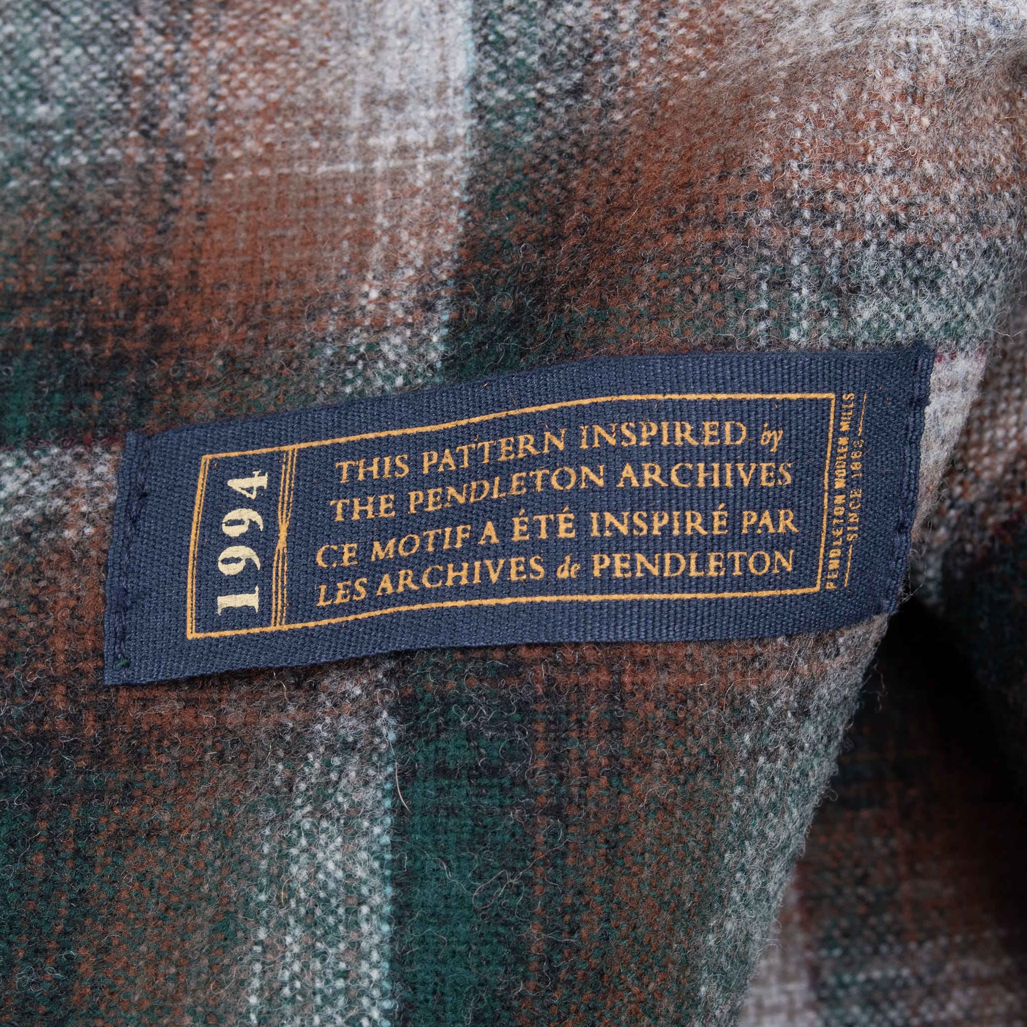 Vintage Pendleton Brown Green Plaid Western Wool Shirt 2000S Size Xl Tall