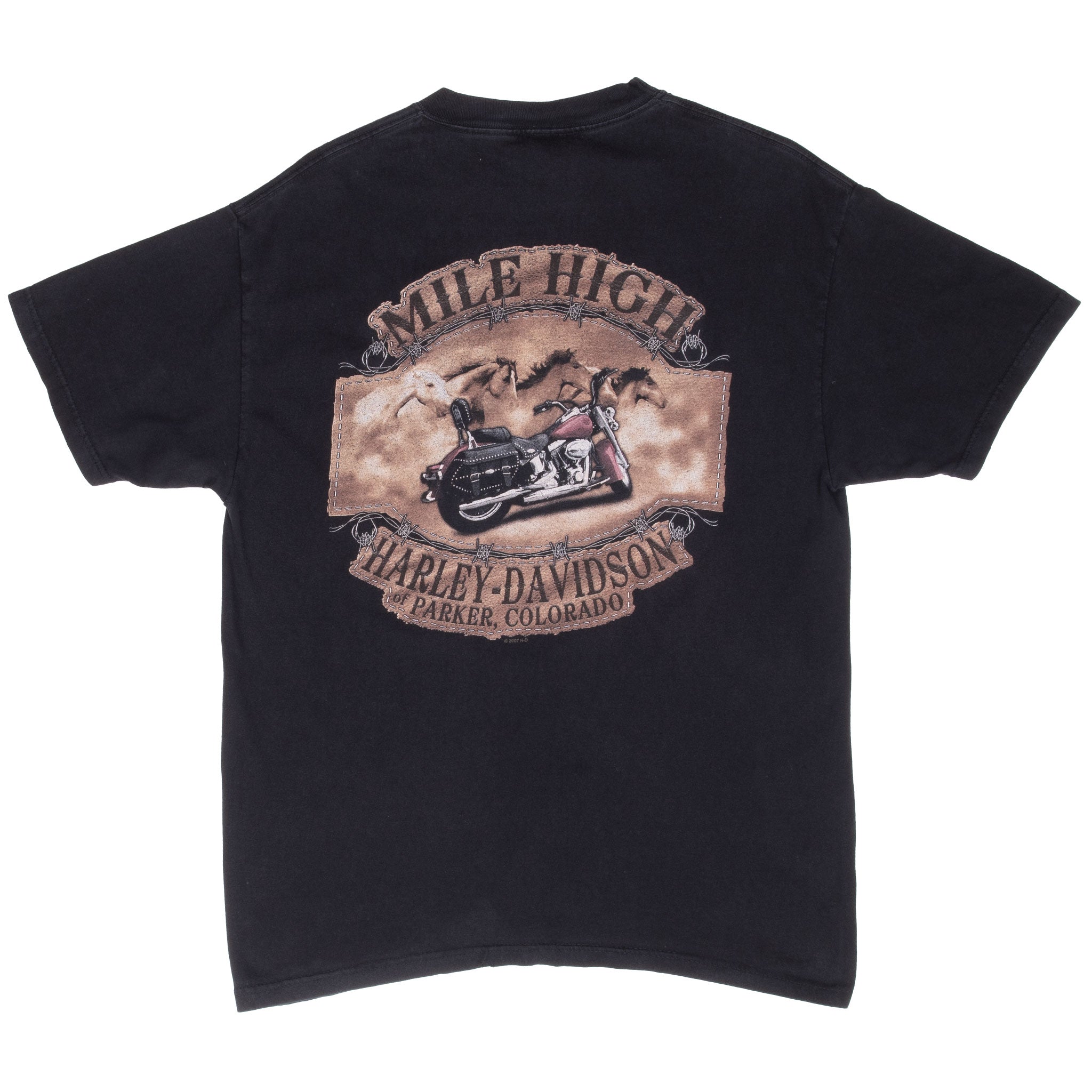 Vintage Harley Davidson High Mile Tee Shirt 2007 Size Large Made In Usa