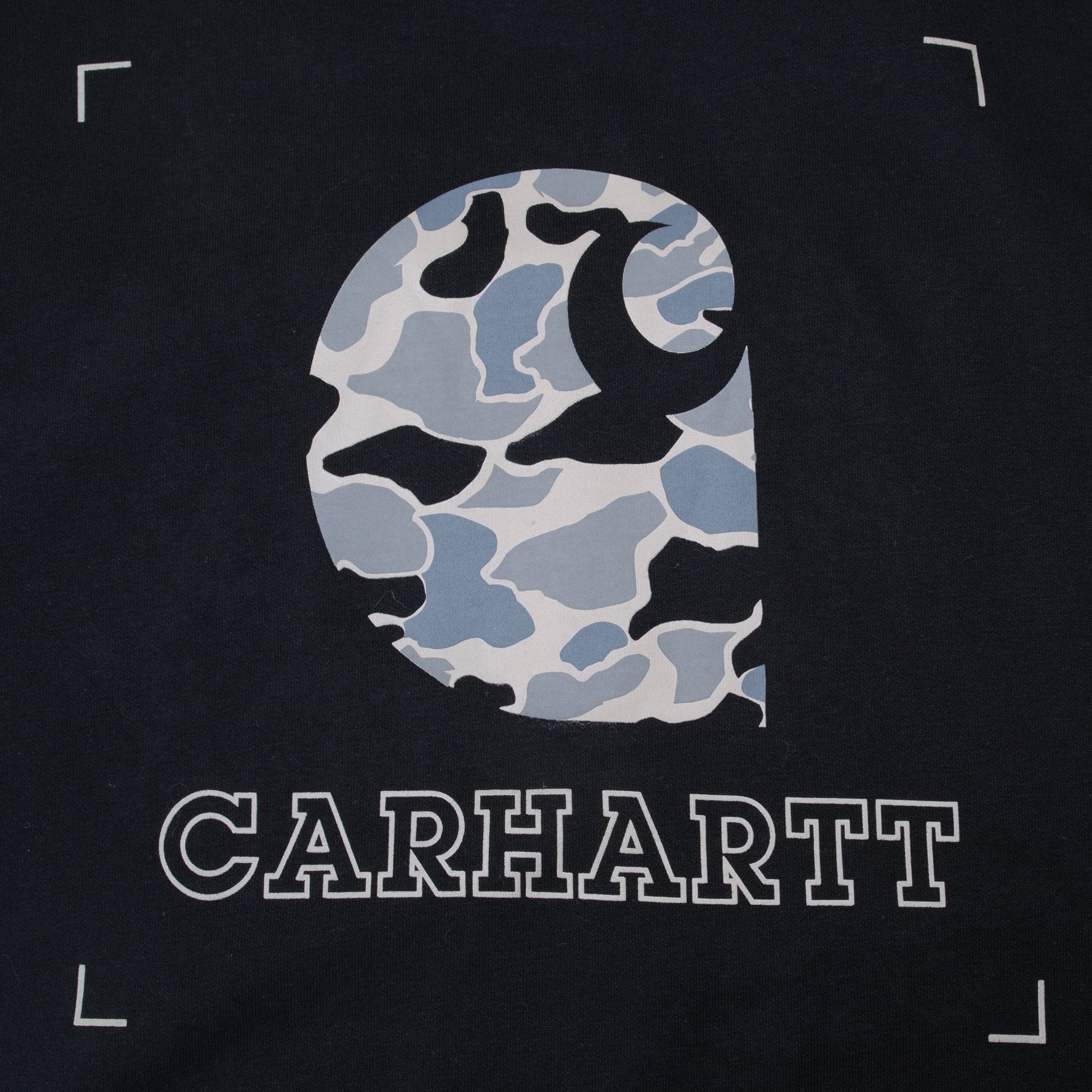 Vintage Carhartt Camo Logo Black Hoodie Sweatshirt Size Large