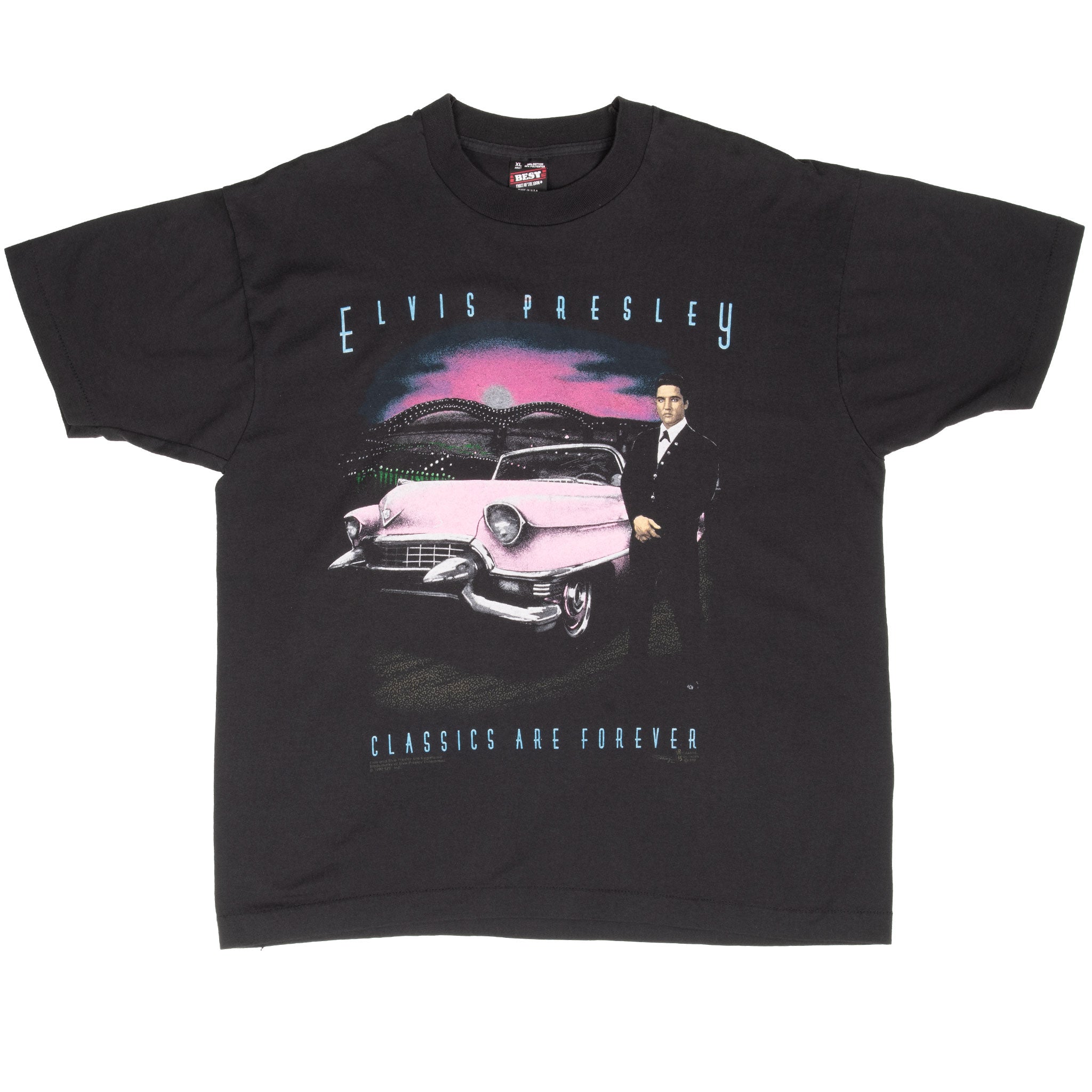 Vintage Elvis Presley Classics Are Forever 1992 Tee Shirt Size XL Made In Usa With Single Stitch Sleeves