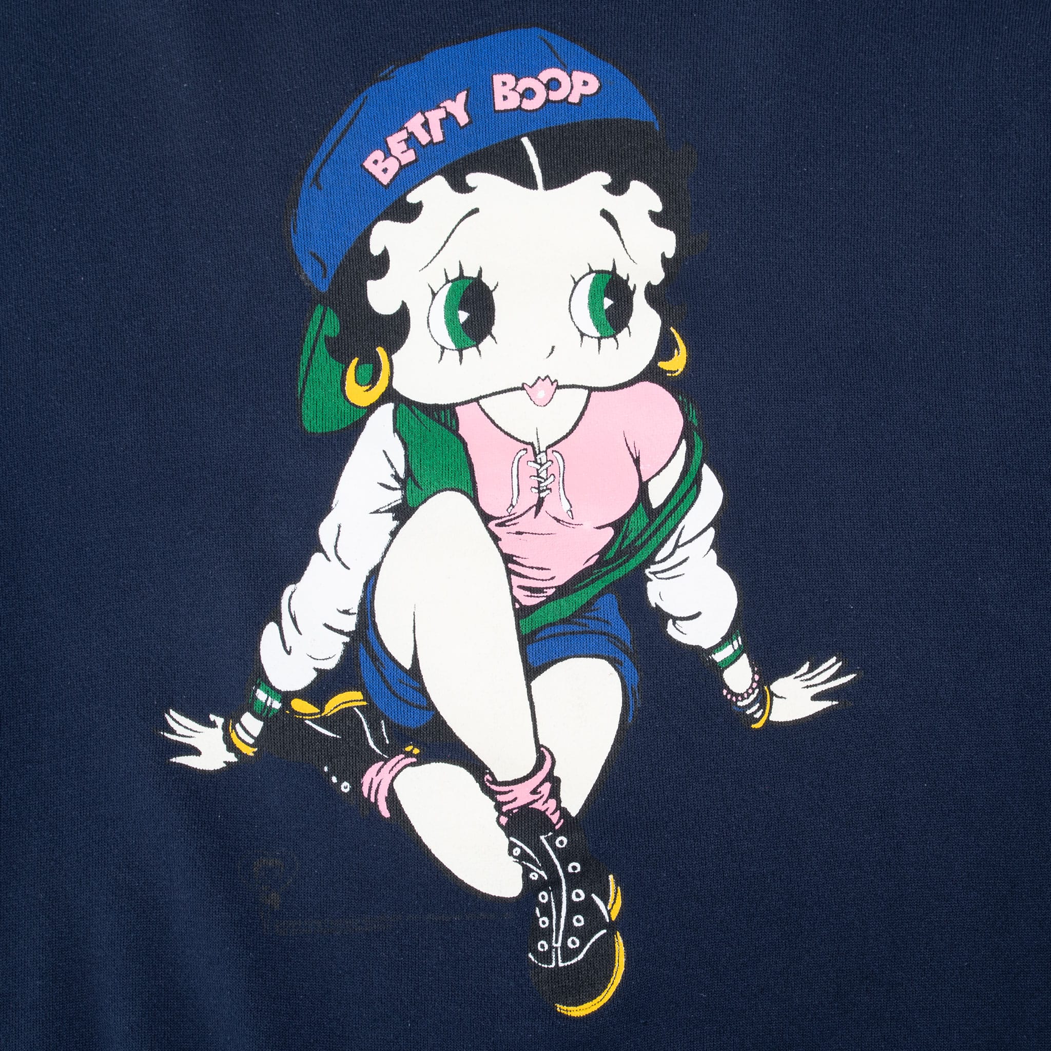 Vintage Betty Boop Navy Blue Sweatshirt 1990S Size Xl Made In Usa