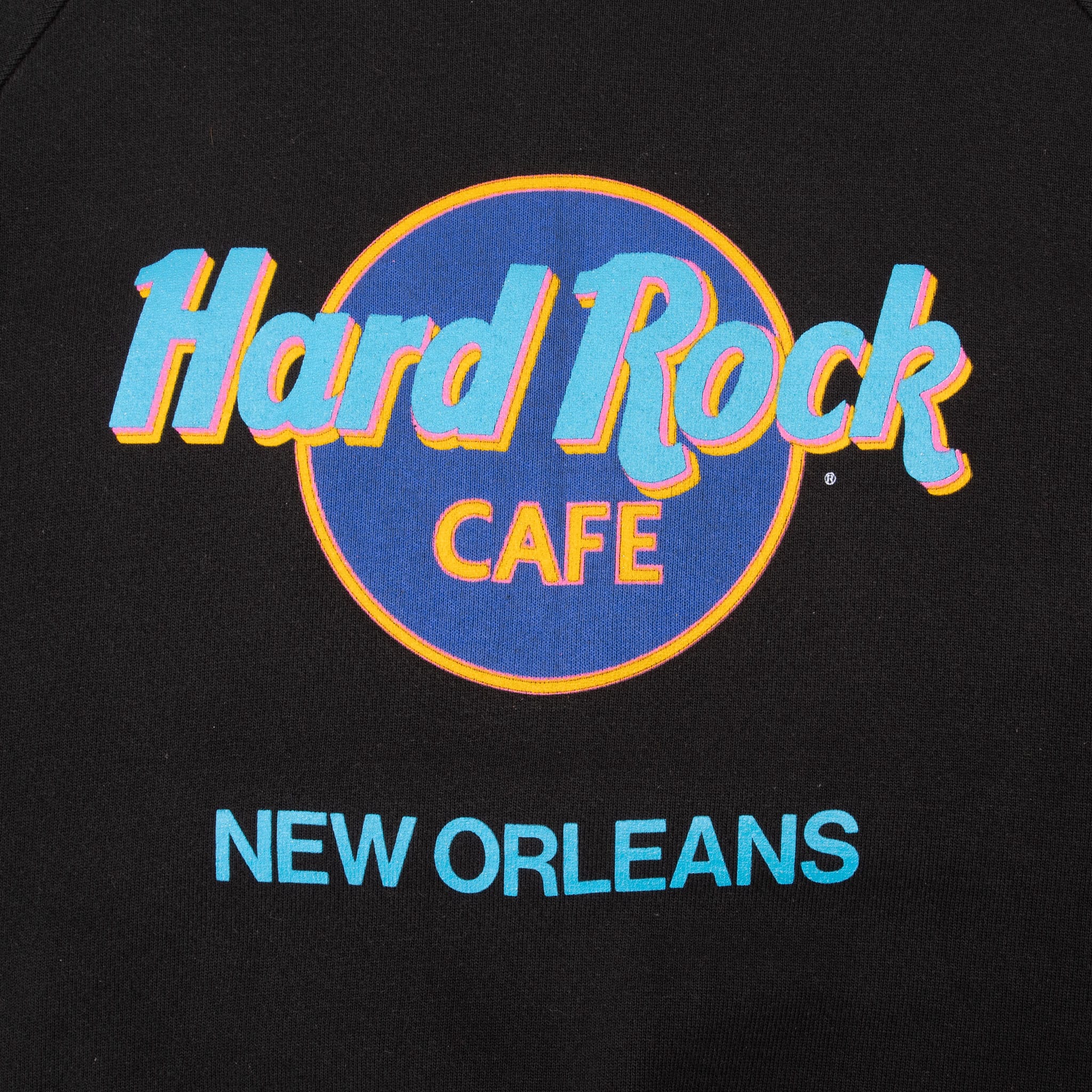 Vintage Hard Rock Cafe New Orleans Black Sweatshirt 1990S Size Large Made In Usa