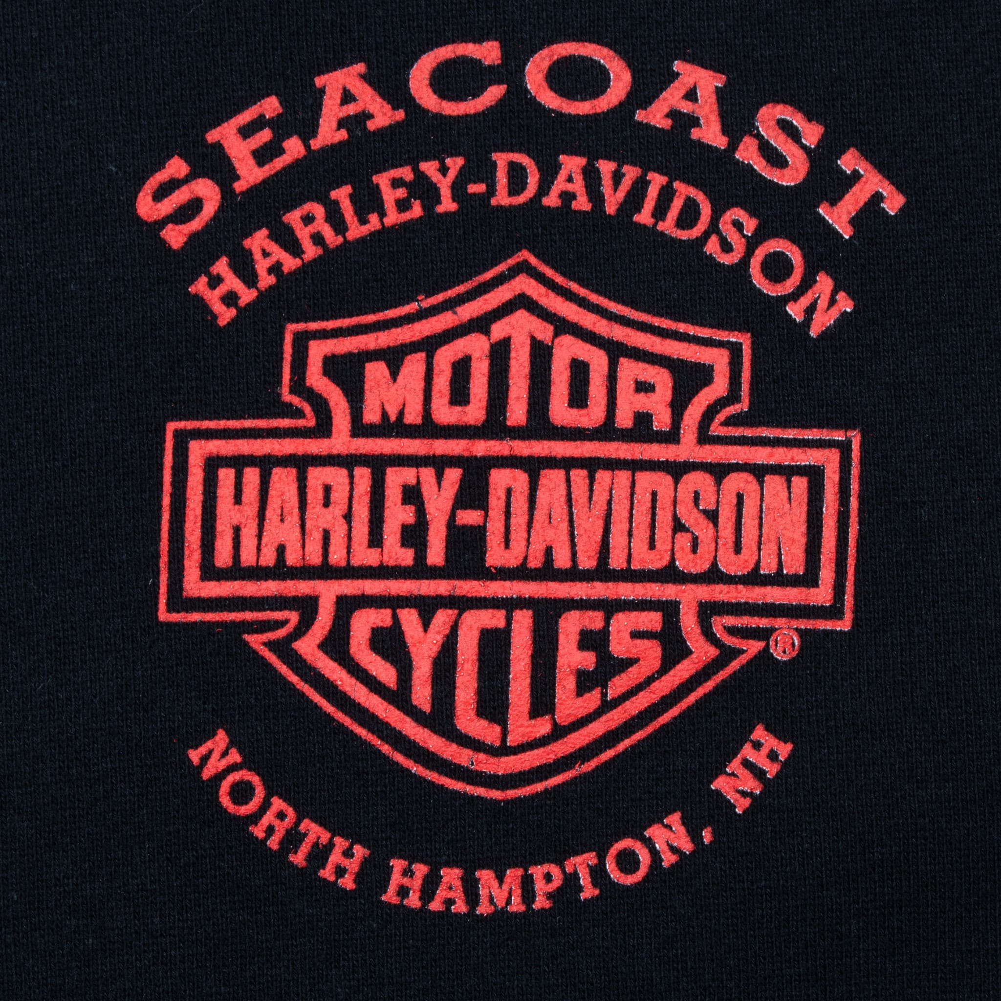 Vintage Harley Davidson North Hampton Full Zip Flaming Sleeves Hoodie Sweatshirt 2003 Size Medium