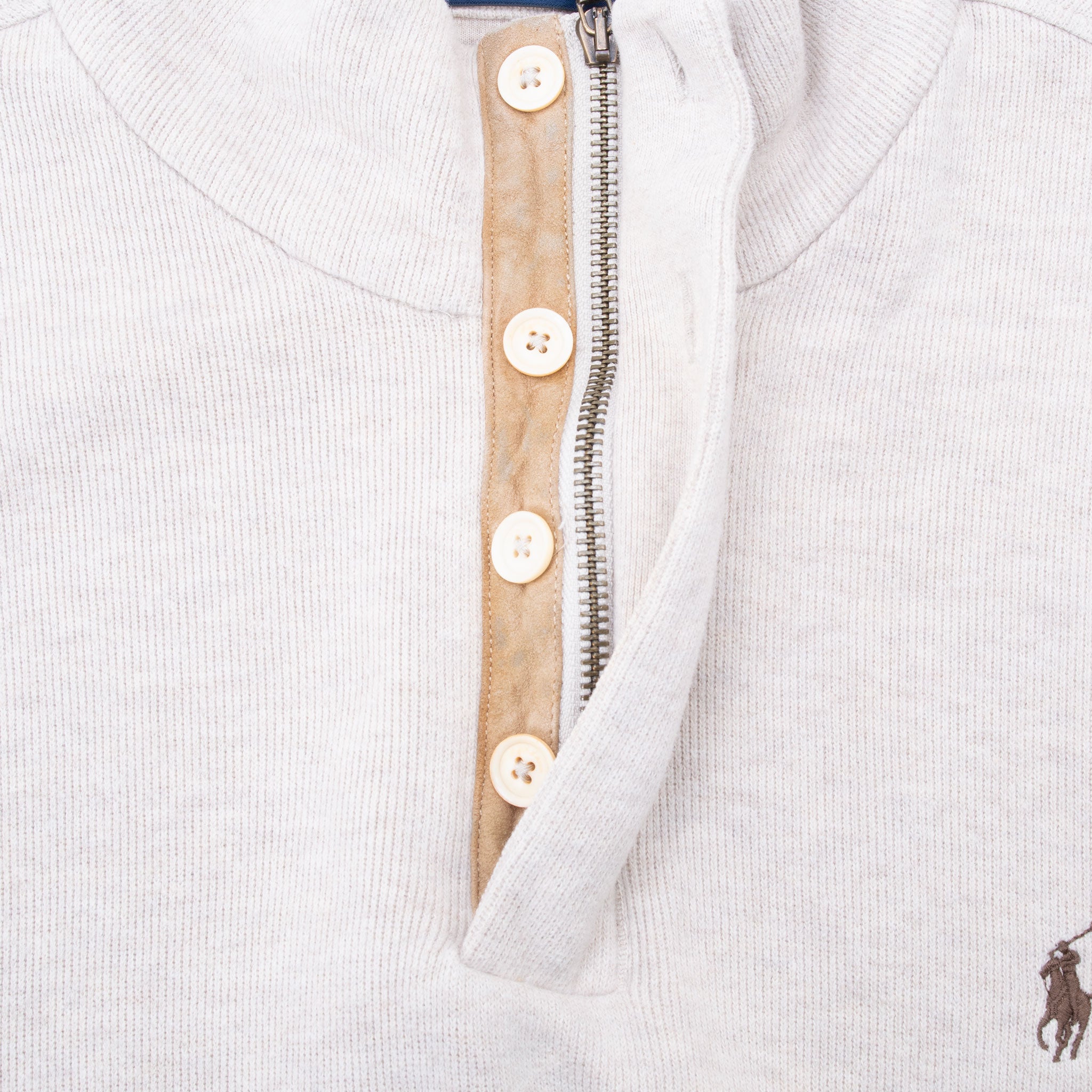 Polo Ralph Lauren Beige Quarter 1/4 Zip Sweater Size 2Xl