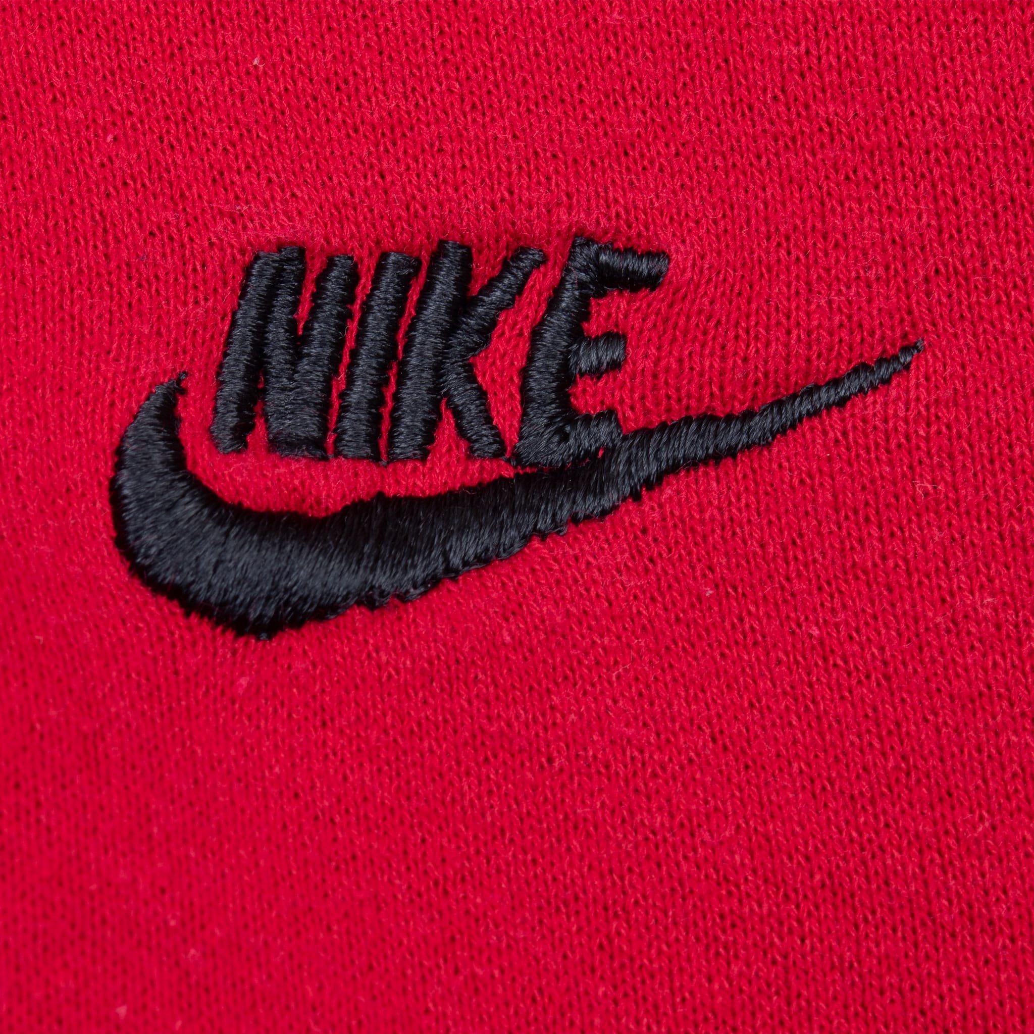 Vintage Nike Classic Swoosh Red Black Full Zip Sweatshirt 1980S Size XL Made In Usa