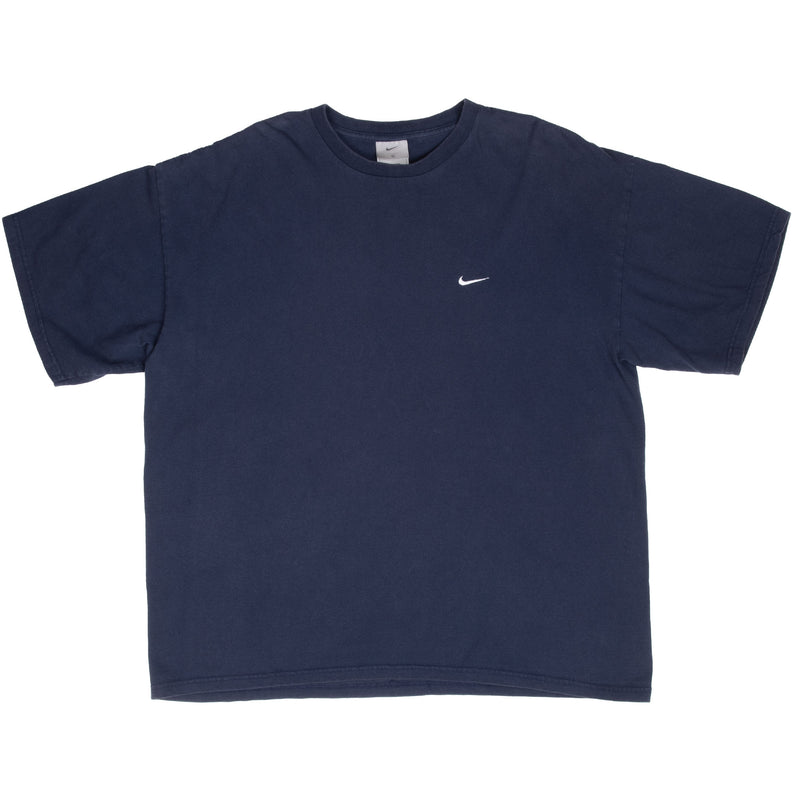 Vintage Nike Classic Swoosh Navy Blue Tee Shirt 2000S Size XL
