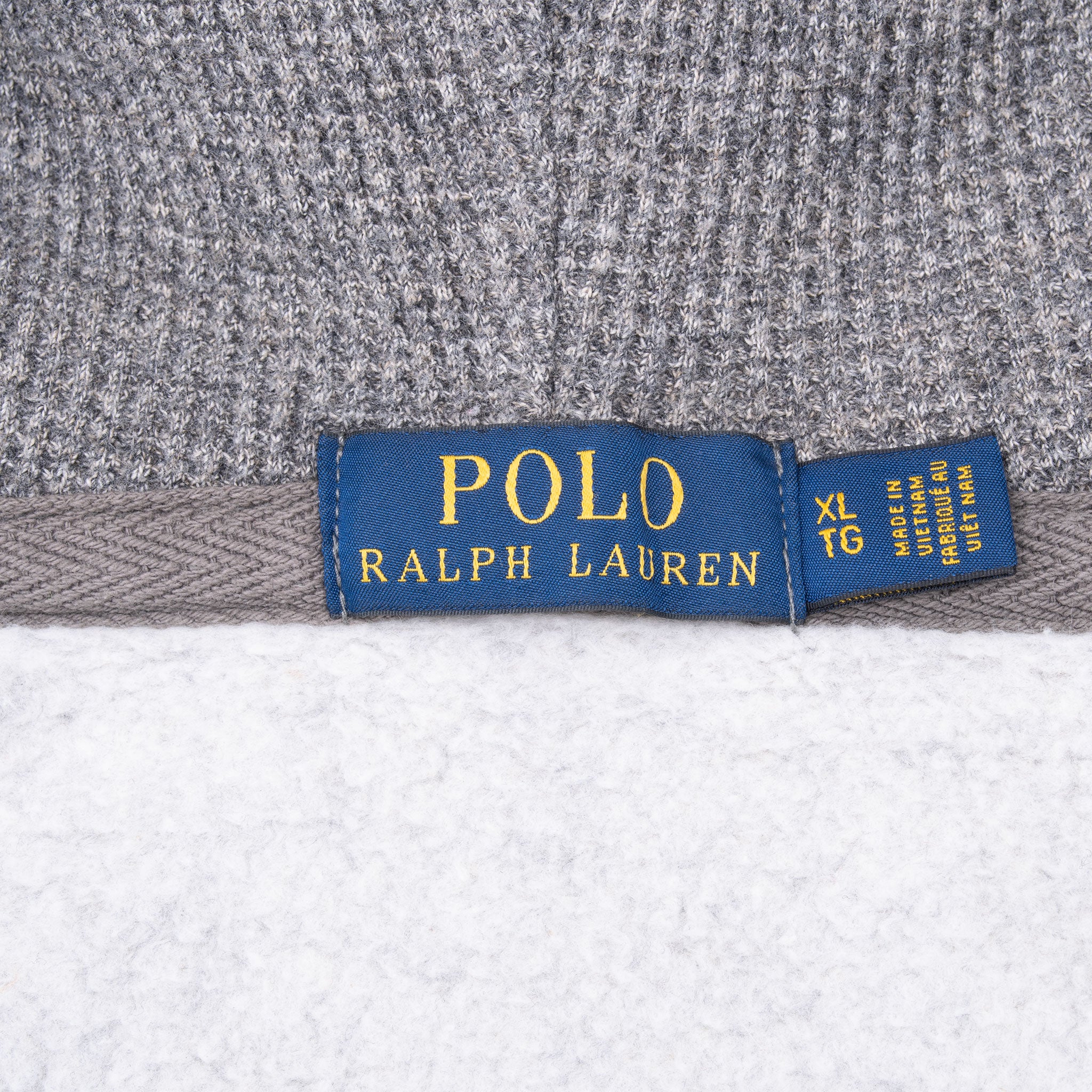 Vintage Ralph Lauren Full Zip Classic Grey Hoodie Sweatshirt Size XL