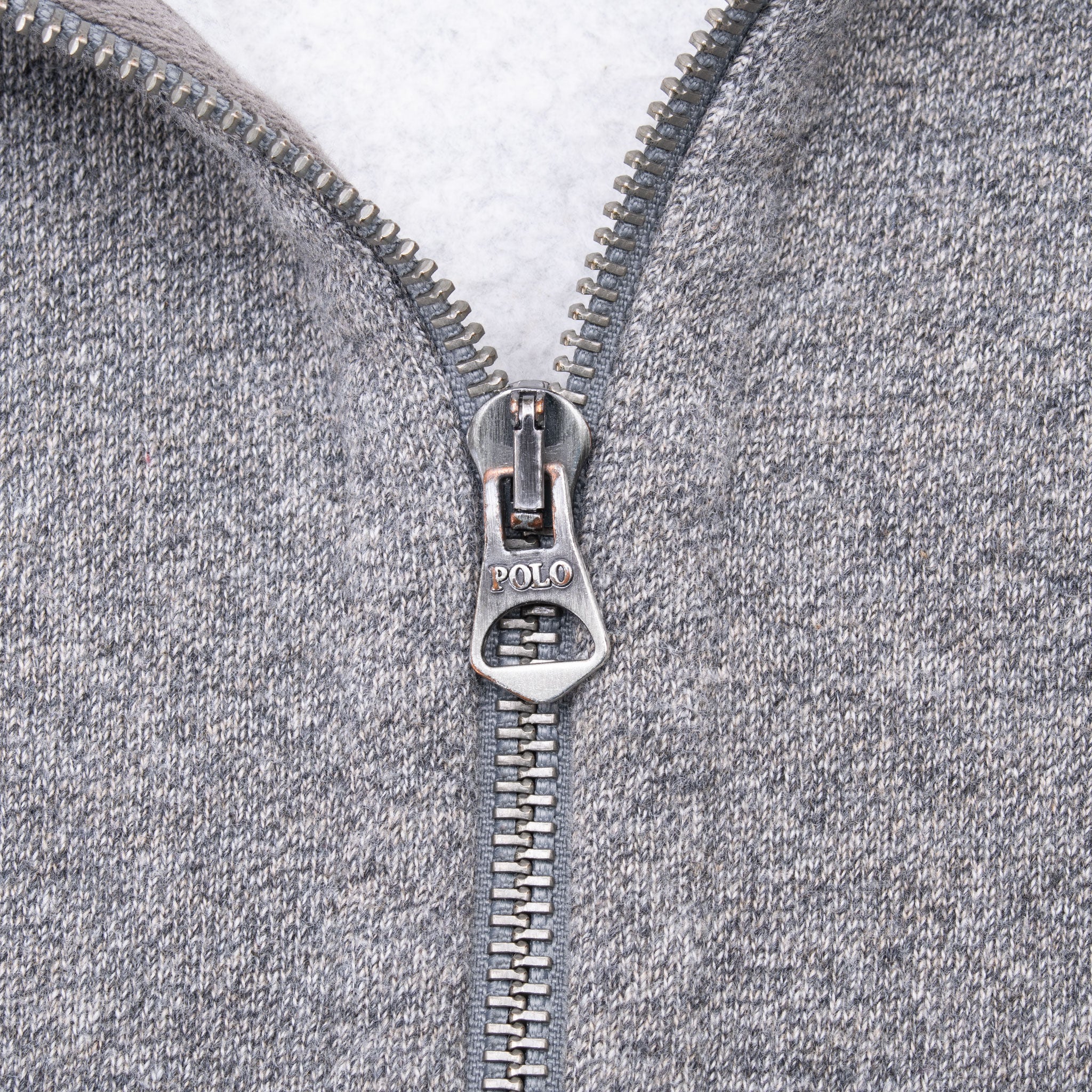 Vintage Ralph Lauren Full Zip Classic Grey Hoodie Sweatshirt Size XL