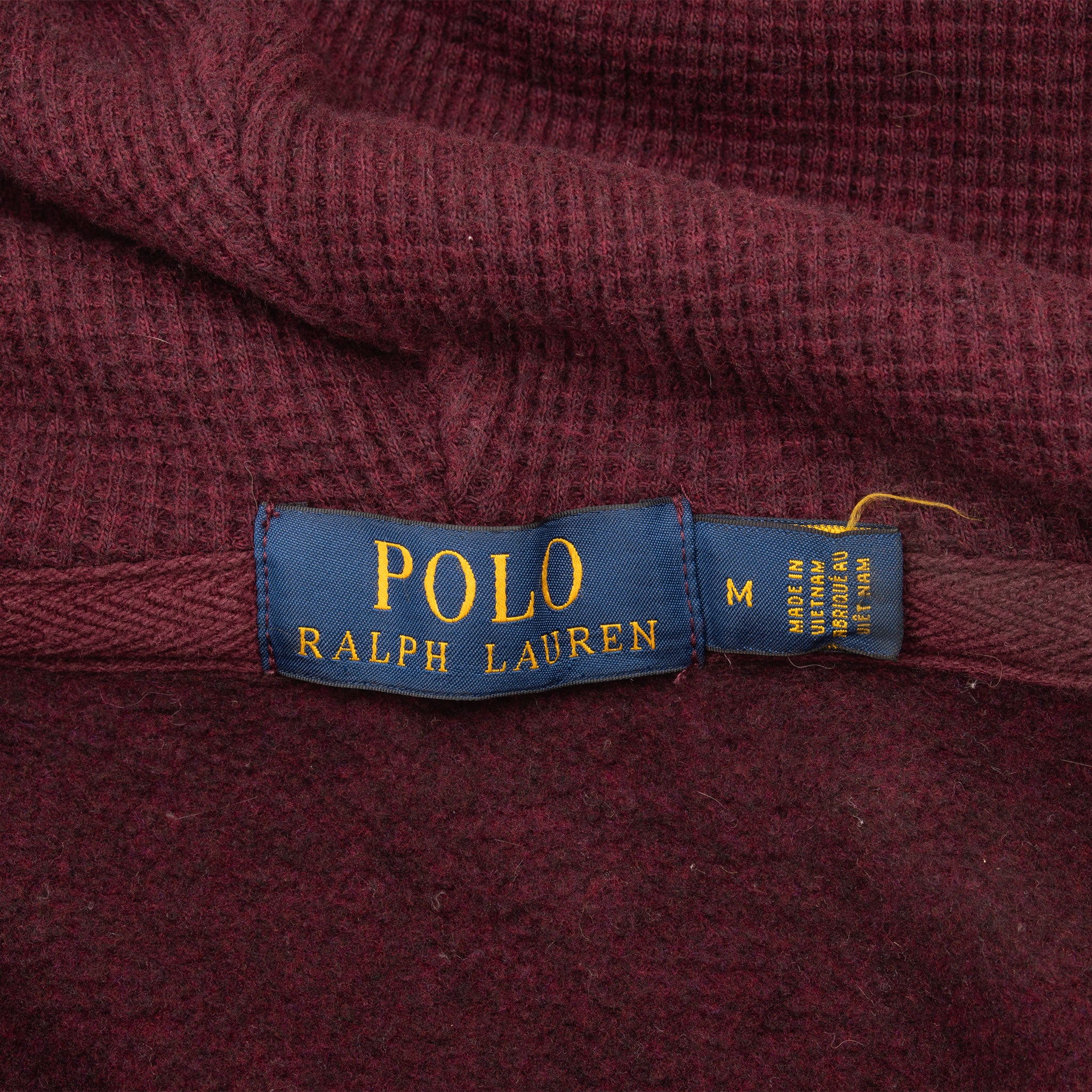 Vintage Ralph Lauren Full Zip Classic Burgundy Hoodie Sweatshirt Size Medium