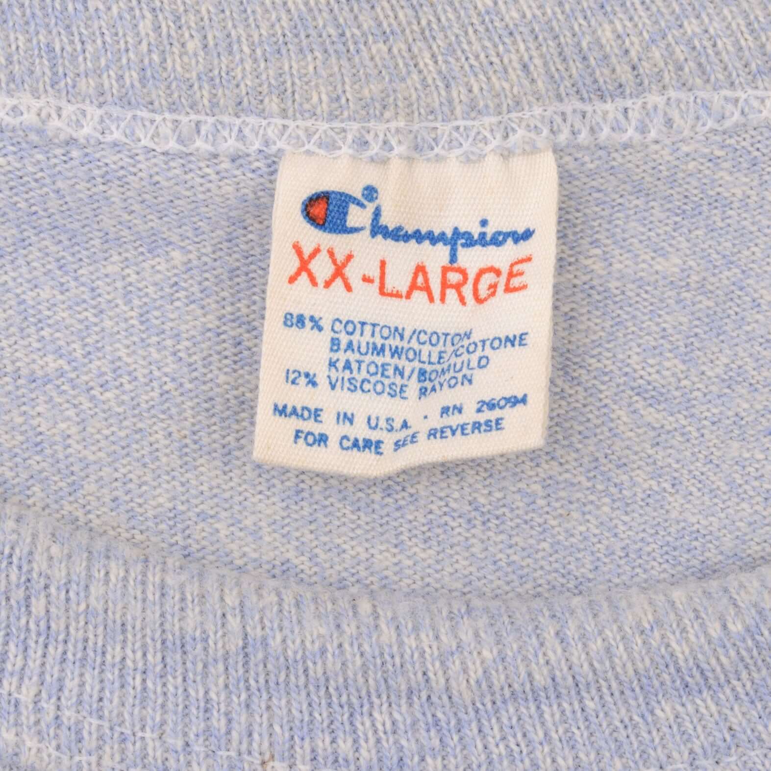 Vintage Champion Philip Morris National Employee Health And Fitness Day 1980s Tee Shirt Size XL Made In USA With Single Stitch Sleeves