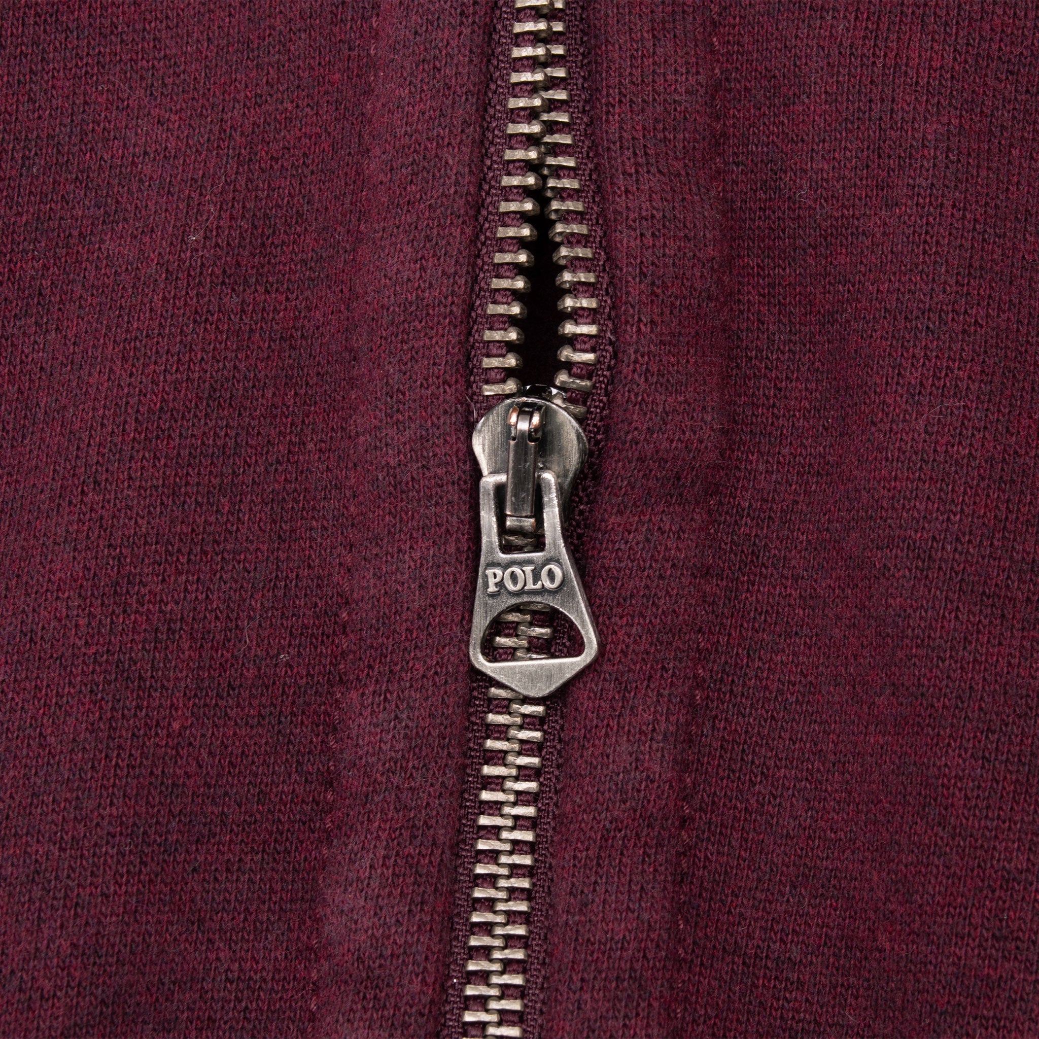 Vintage Ralph Lauren Full Zip Classic Burgundy Hoodie Sweatshirt Size Medium