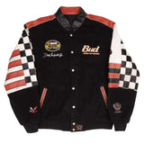 Vintage Nascar Dale Earnhardt Jr Budweiser Reversible Jeff Hamilton Leather Jacket 1990S Size 2XL