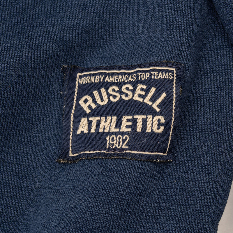 Vintage Russell Athletic Navy Blue Quarter 1/4 Zip Sweatshirt 1990S Size XL Made In Usa