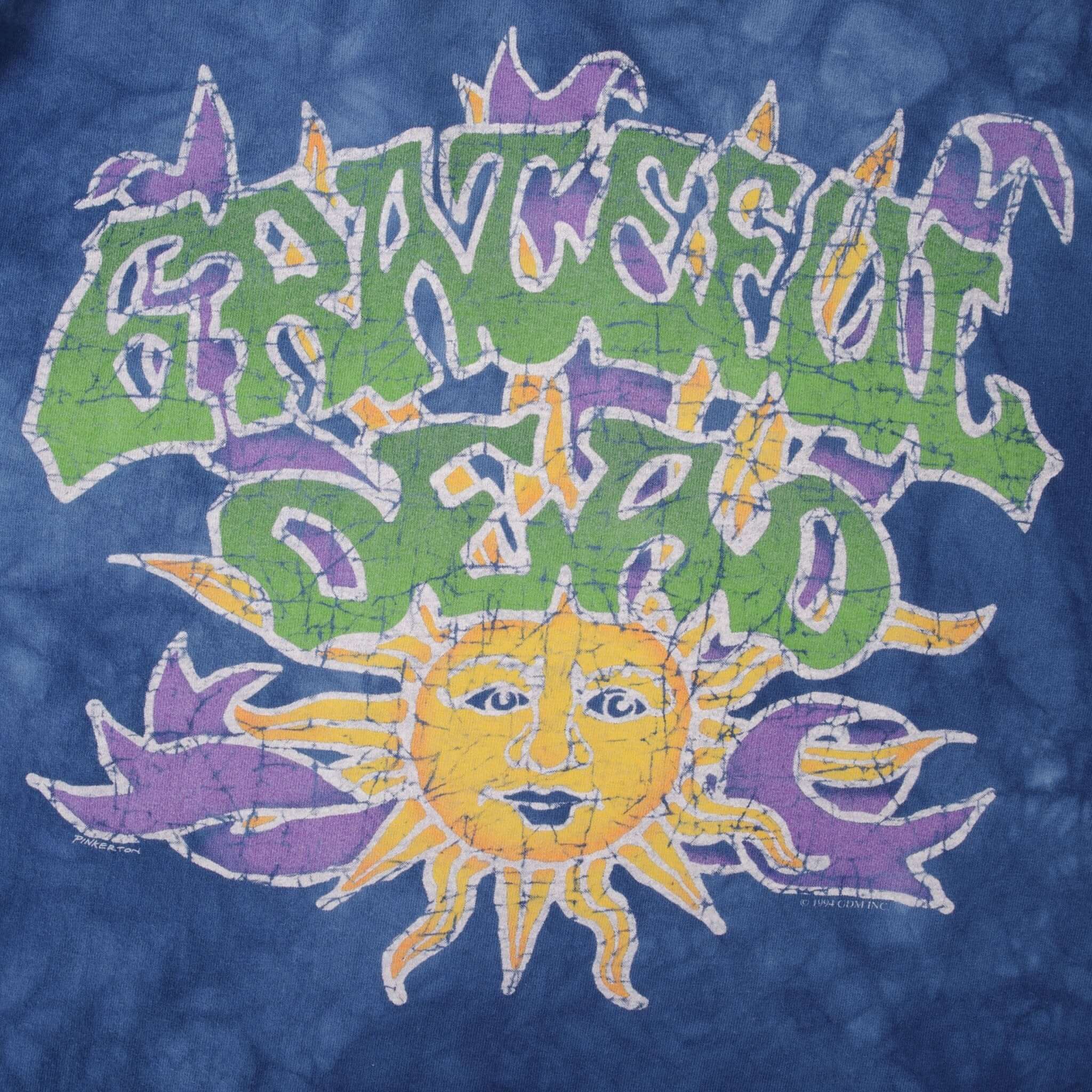 Vintage Tie-Dye Grateful Dead By Pinkerton Liquid Blue Tee Shirt 1994 Size XL Made In USA With Single Stitch Sleeves