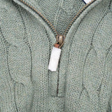 Vintage Polo Ralph Lauren Sage Green Quarter 1/4 Zip Sweater Size Large Deadstock