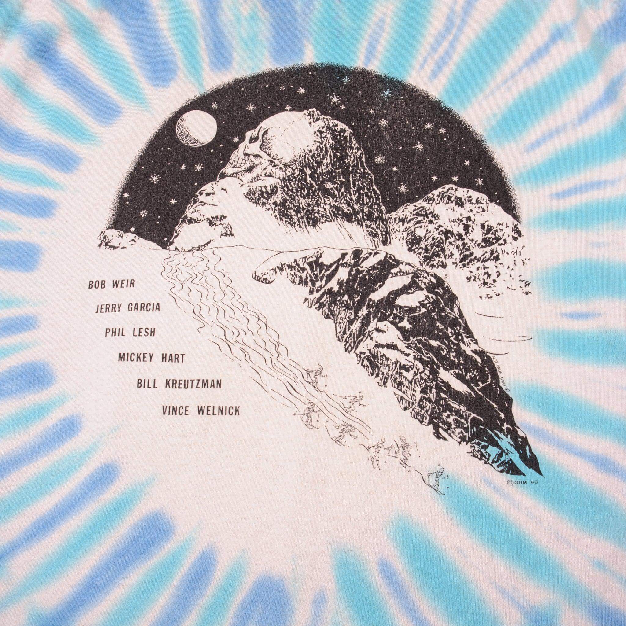 VINTAGE TIE-DYE THE GRATEFUL DEAD SKI TEE SHIRT 1991 SIZE XL MADE IN USA