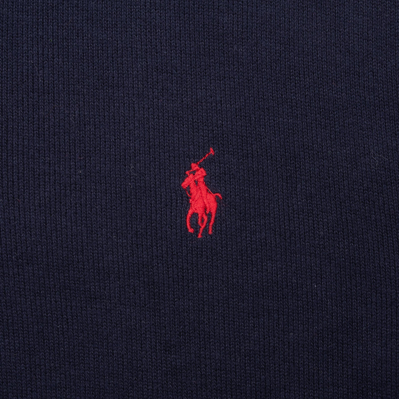 Vintage Polo Ralph Lauren Navy Blue Quarter 1/4 Zip Sweater 1990s Size Medium